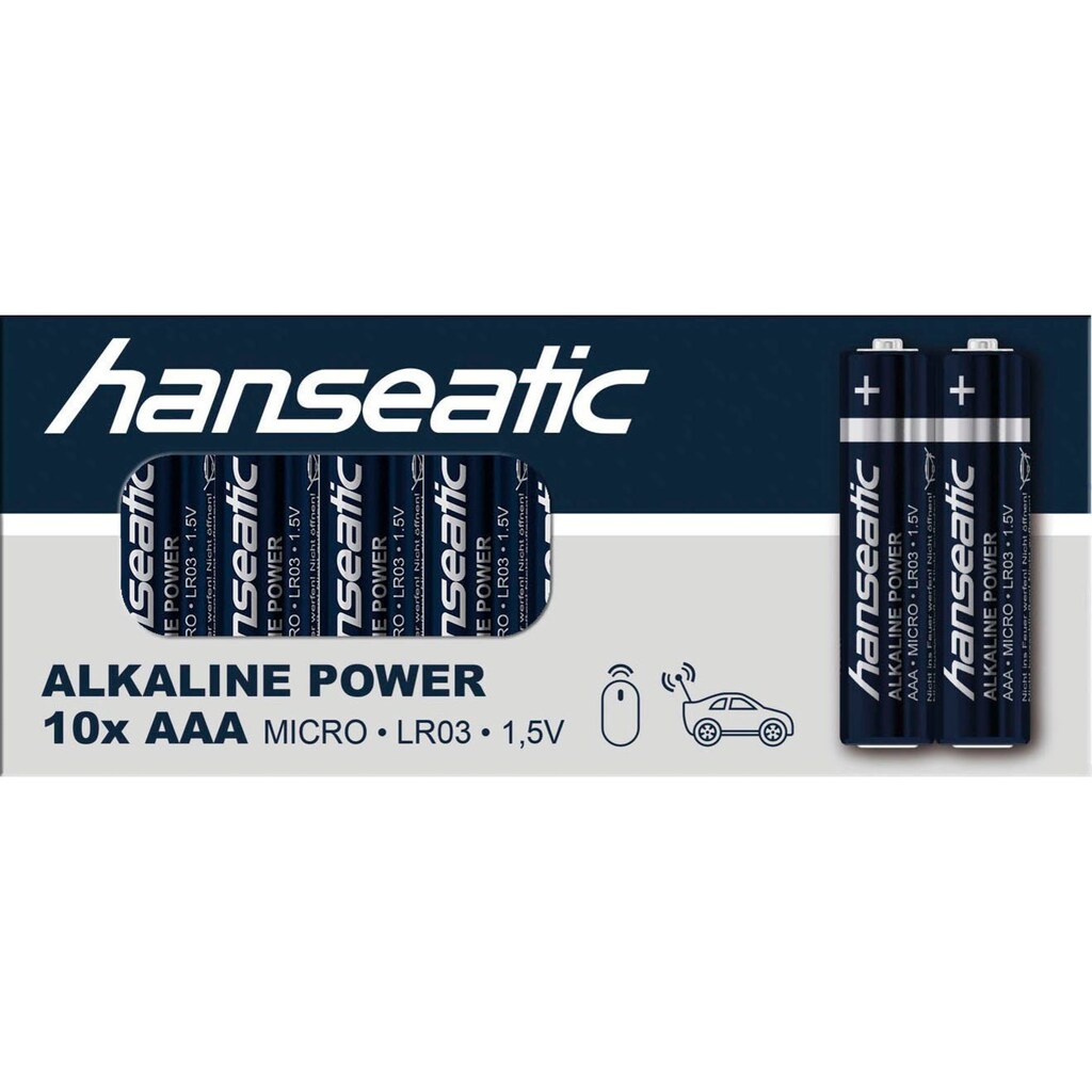 Hanseatic Batterie »60 Stck Alkaline Power, AAA Micro«, LR03, (Spar-Set, 60 St.)