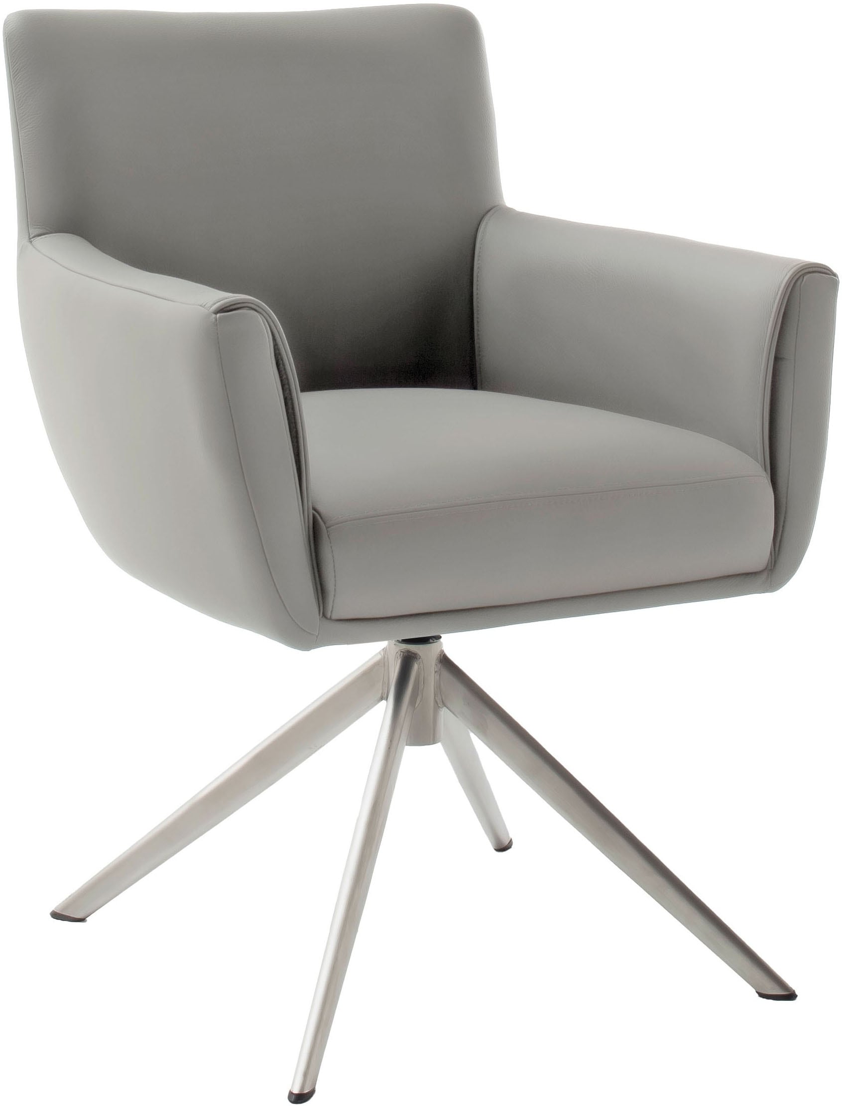 MCA furniture 4-Fußstuhl »WILSON Esszimmerstuhl, Armlehnstuhl, Polsterstuhl, modern«, (Set), 2 St., Leder, Stuhl, Armlehnenstuhl, drehbar, Taschenfederkern, belastbar 160 kg,XXL
