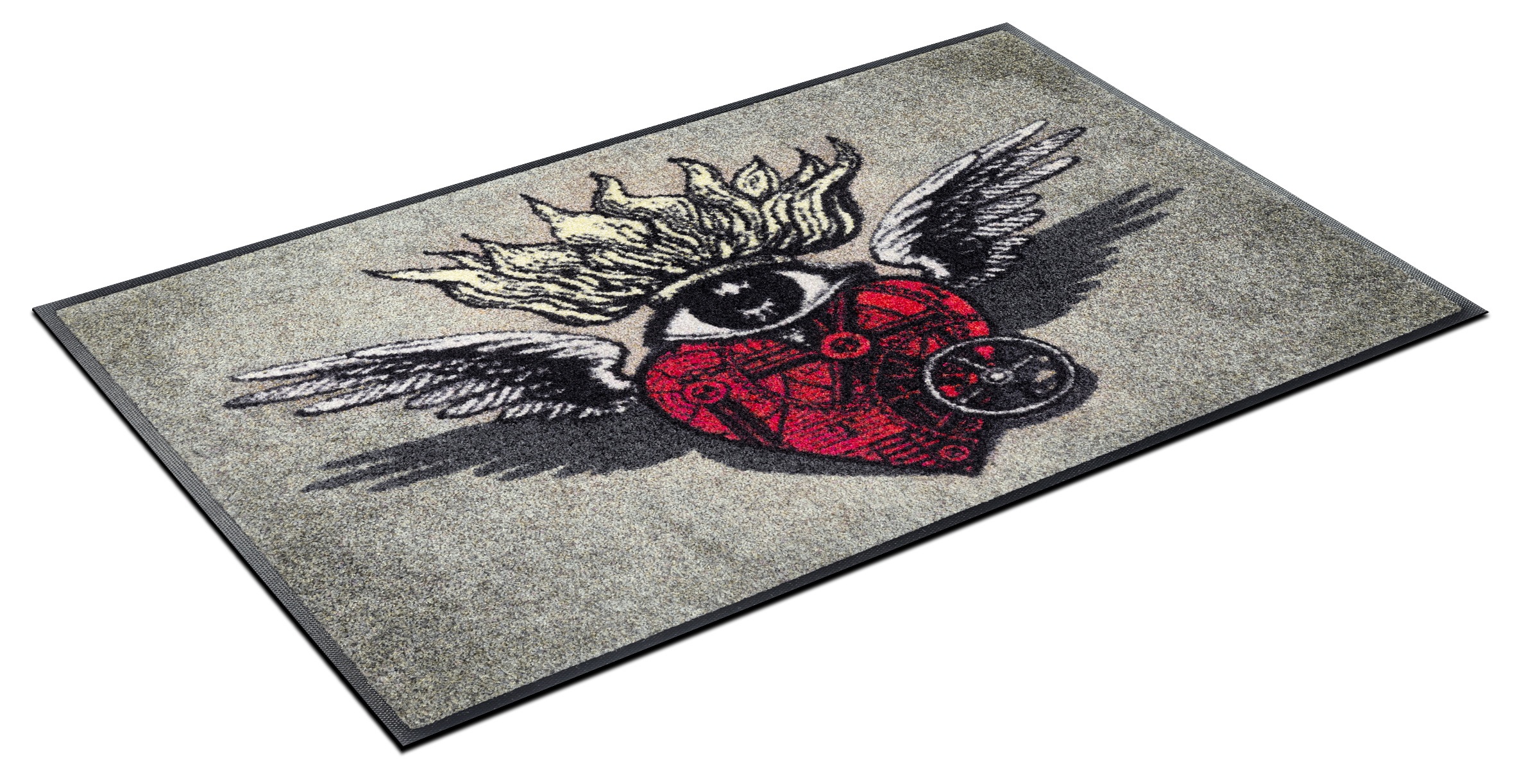 wash+dry by Kleen-Tex Fußmatte »Flaming Heart« rechteckig 7 mm Höhe