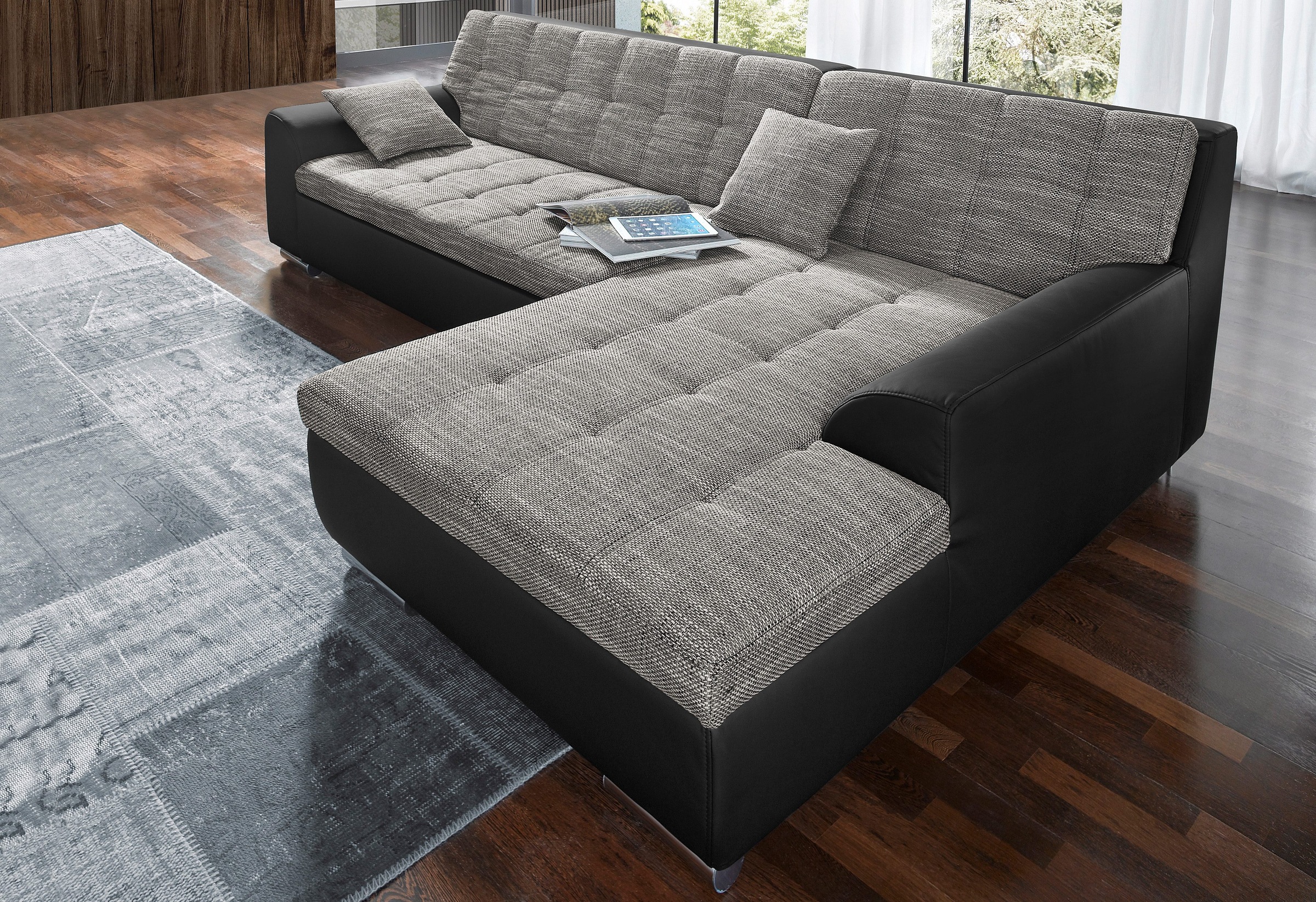 DOMO collection Ecksofa "Treviso viele Bezüge, auch in Cord, L-Form, B/T/H: günstig online kaufen