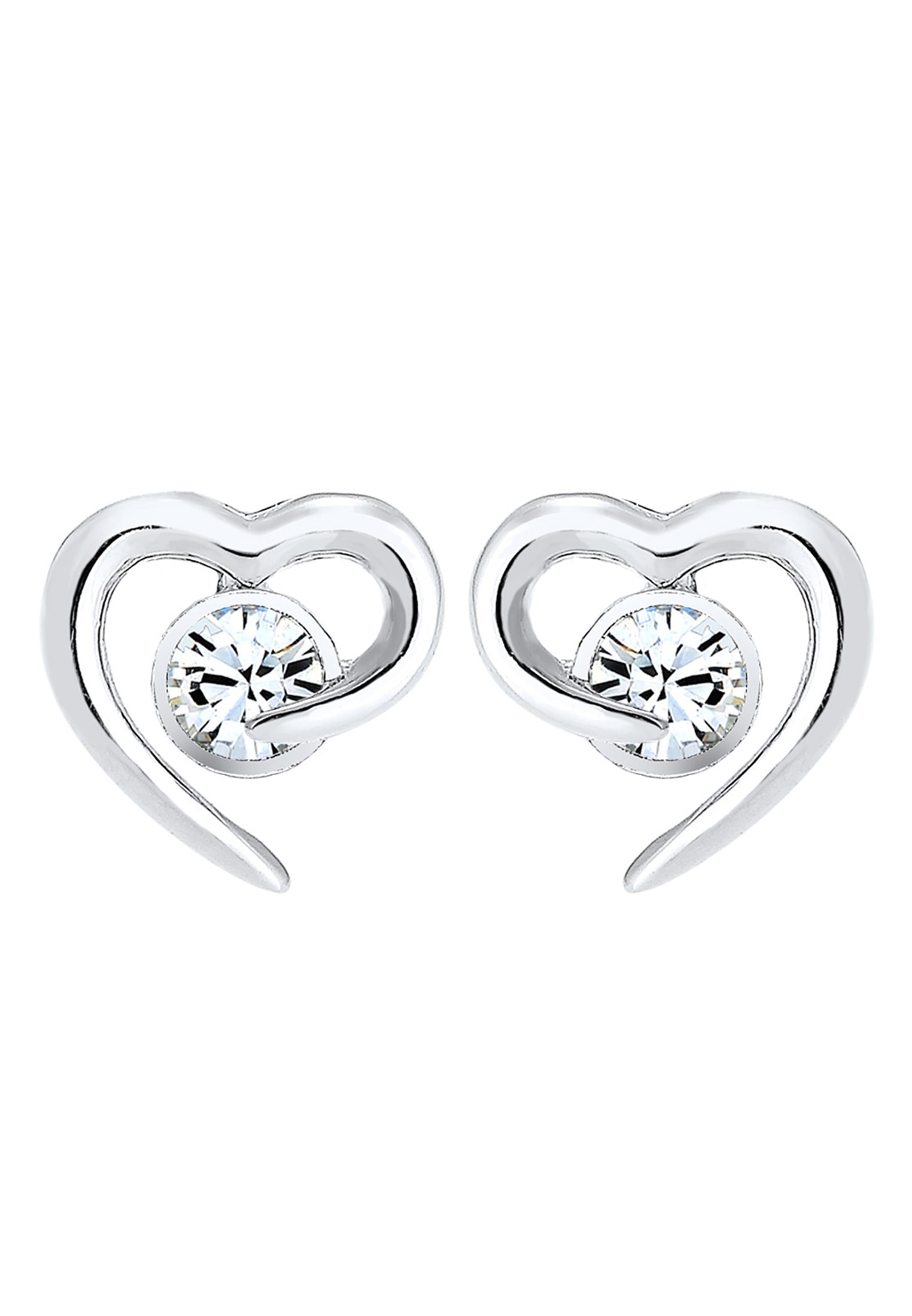 Elli Paar Ohrstecker »Herz Liebe Freunde Kristalle 925 Silber«