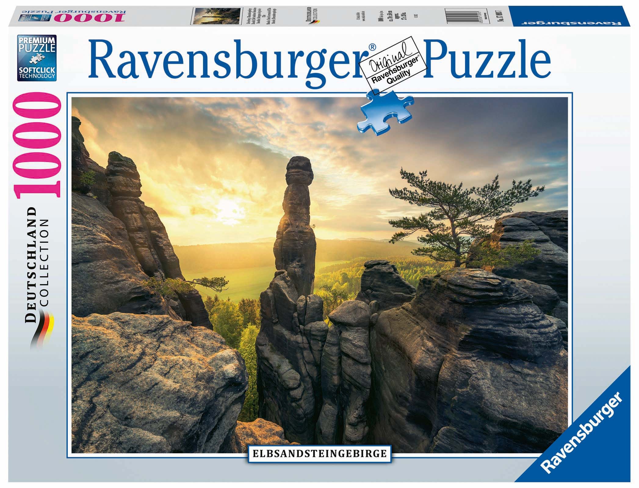Puzzle »Erleuchtung - Elbsandsteingebirge«, Made in Germany, FSC® - schützt Wald -...