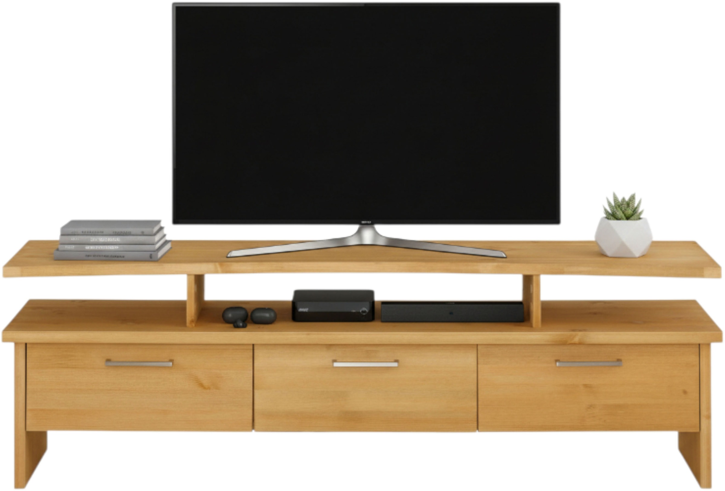 Home affaire TV-Board "Ixo" Breite 148 cm, mit 3 Schubladen, aus masiver Ki günstig online kaufen