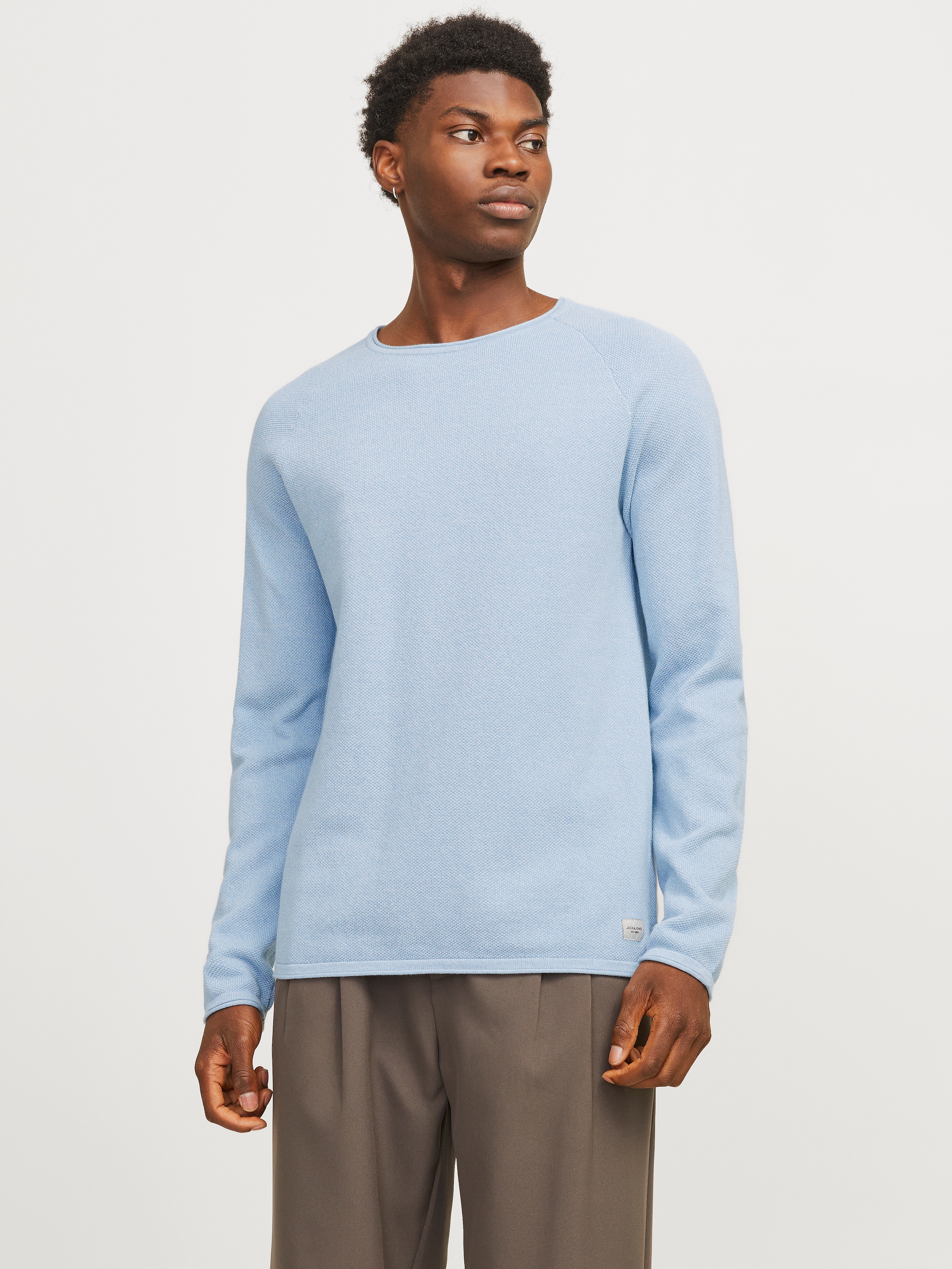 Jack & Jones Rundhalspullover "JJEHILL KNIT CREW NECK NOOS", mit Strukturst günstig online kaufen