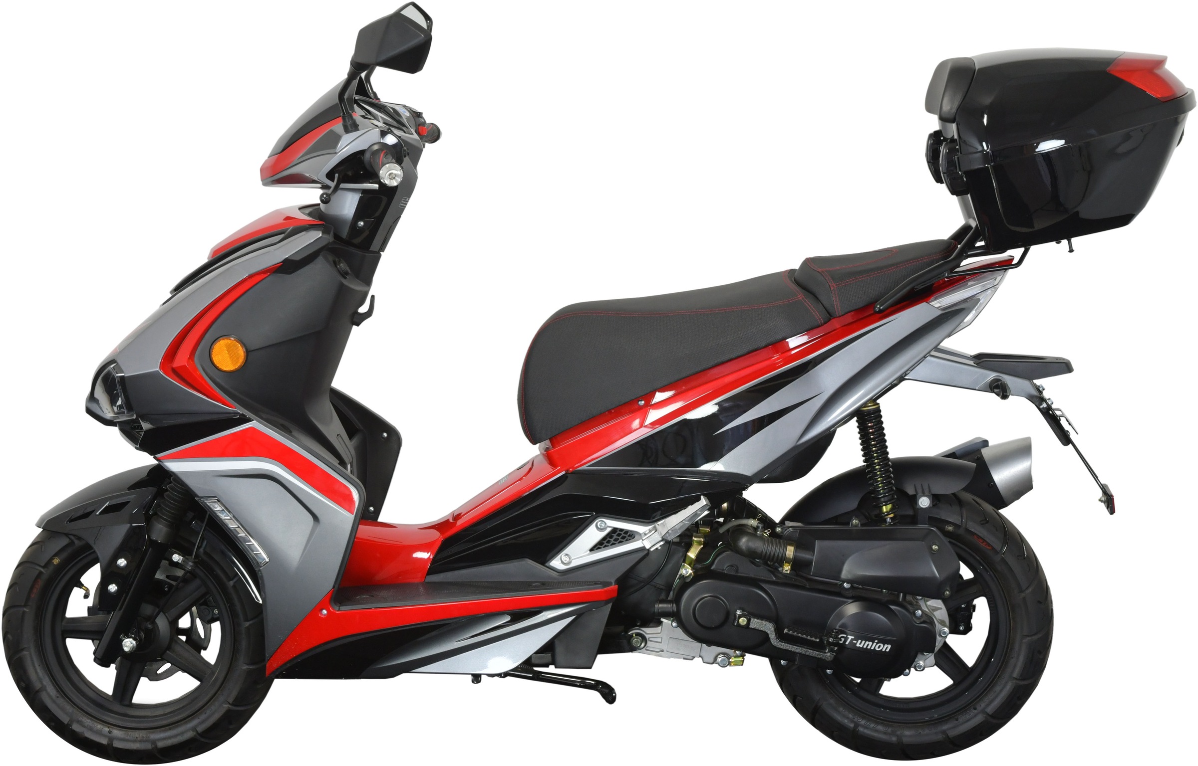 GT UNION Motorroller »Striker«, 50 cm³, 45 km/h, Euro 5, 3 PS, (Set), mit Topcase