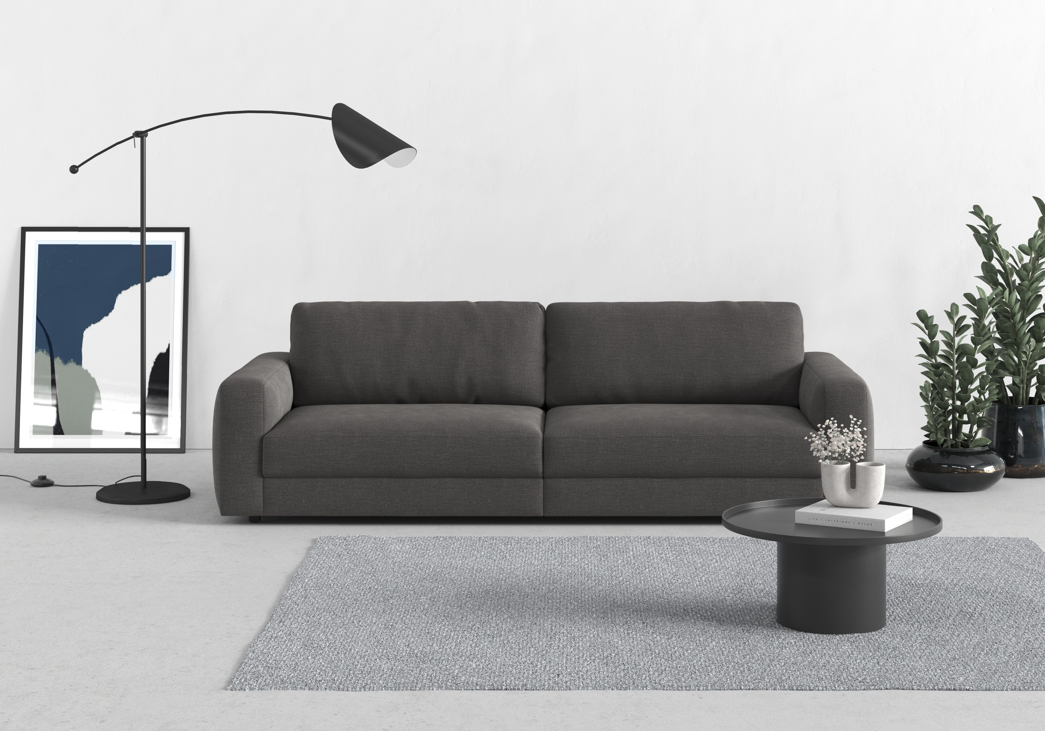 TRENDMANUFAKTUR Big-Sofa "Bourbon, Designsofa, Mega Sofa mit tollem Sitzkomfort, Breite 264cm" mit extra hohem Sitzkomfort, in trendigem Cord Bezug erhältlich