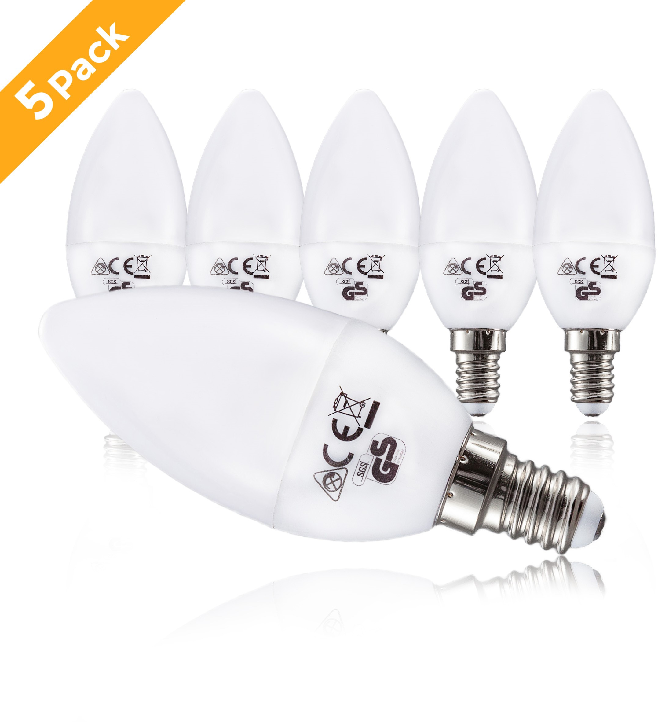 470 5 LED-Leuchtmittel, Watt Kelvin Lumen 5 Glühbirne LED-Lampe 3.000 Warmweiß, | BAUR Energiesparlampe E14, B.K.Licht bestellen St.,