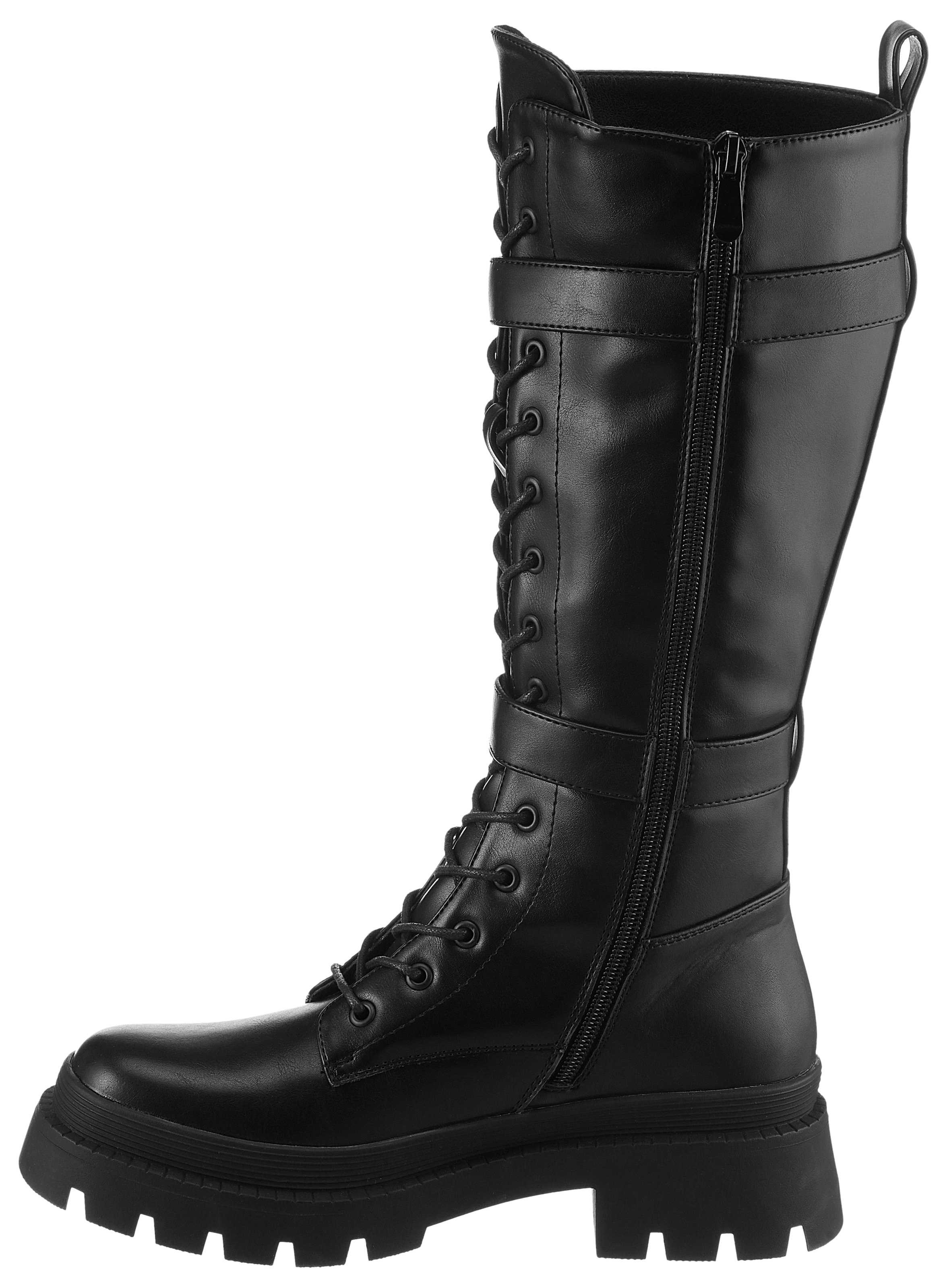 Aniston SHOES Schnürstiefel, Langschaftstiefel, Profilsohle, Festival - NEUE KOLLEKTION