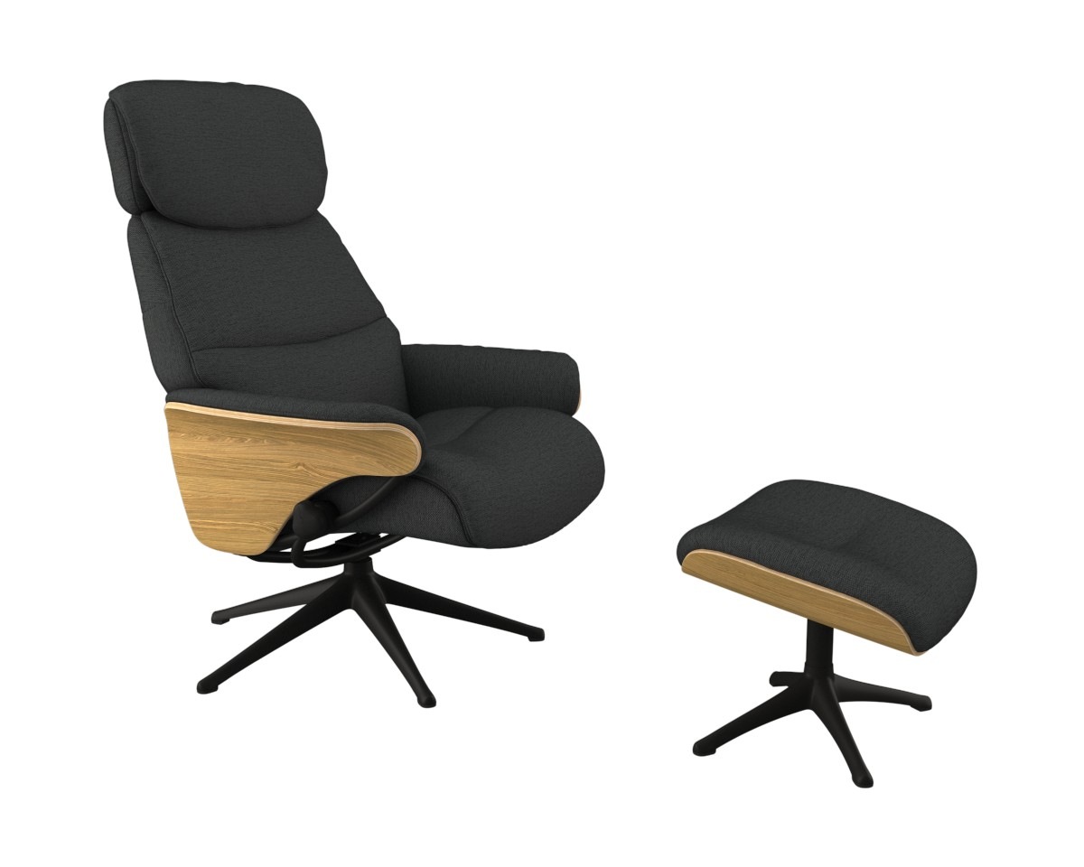 Thumbnail - FLEXLUX Relaxsessel "Aarhus, Gepolsterter Funktionssessel, Skandinavisch design, Armlehnen", Relaxfunktion & Kopf- Rücke...