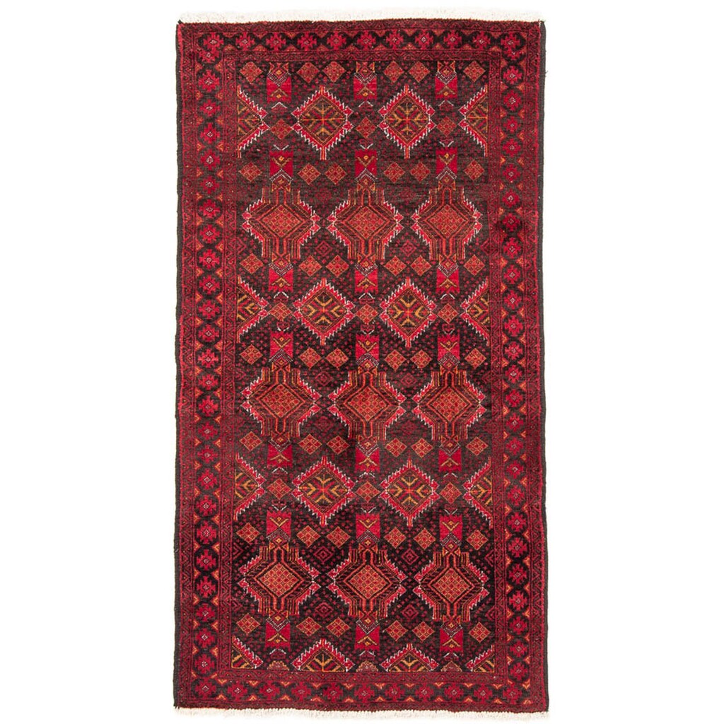 morgenland Hochflor-Läufer »Belutsch Durchgemustert Rosso 194 x 105 cm«, rechteckig