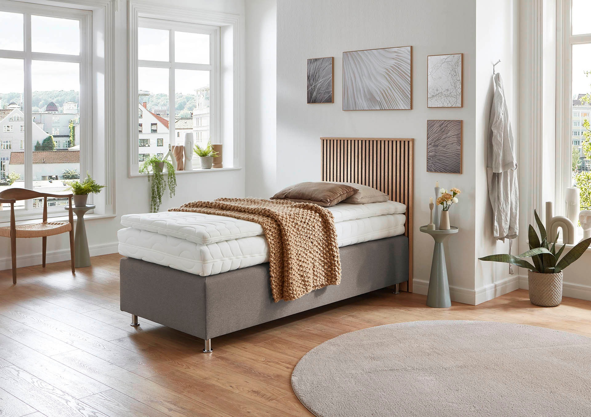 Westfalia Schlafkomfort Boxspringbett »Quercus«, wahlweise mit LED-Beluchtung, 3 Matratzenarten zur Auswahl