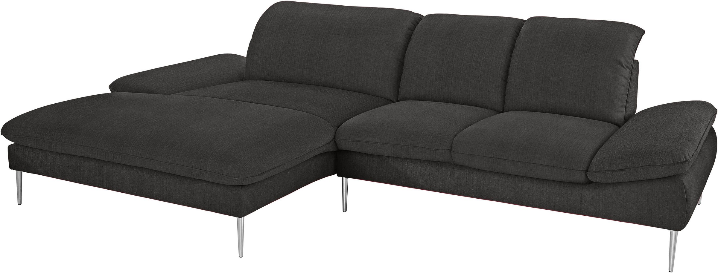 W.SCHILLIG Ecksofa »enjoy&MORE, Designsofa, elegant und bequem, L-Form«, mit Sitztiefenverstellung, Füße Chrom glänzend, Breite 310 cm