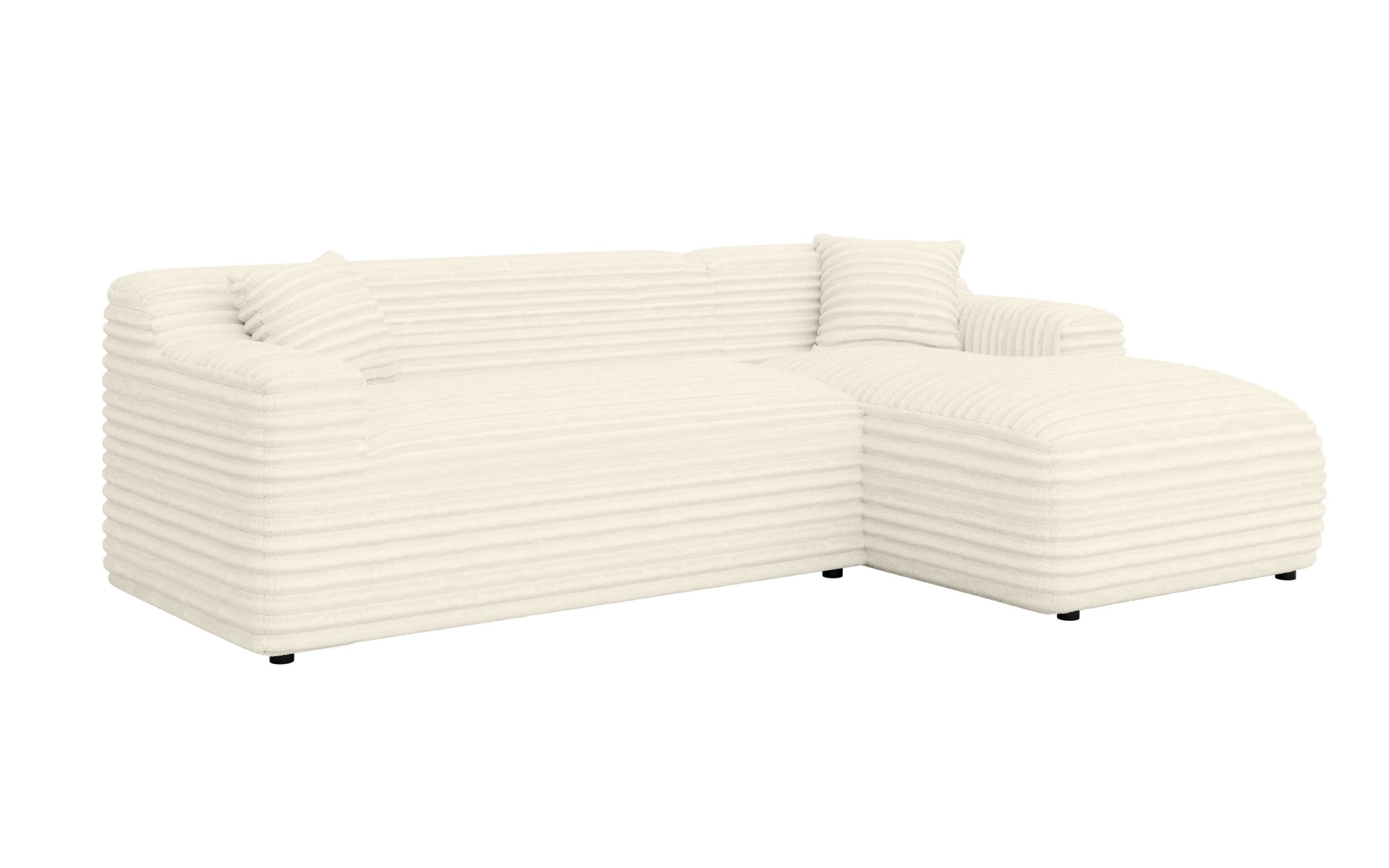 Home affaire Ecksofa »LILLIANA Designsofa, L-Form mit Recamiere rechts/links bestellbar«, L-Form mit Wellenunterfederung, Maße B/T/H: 256/160/76 cm