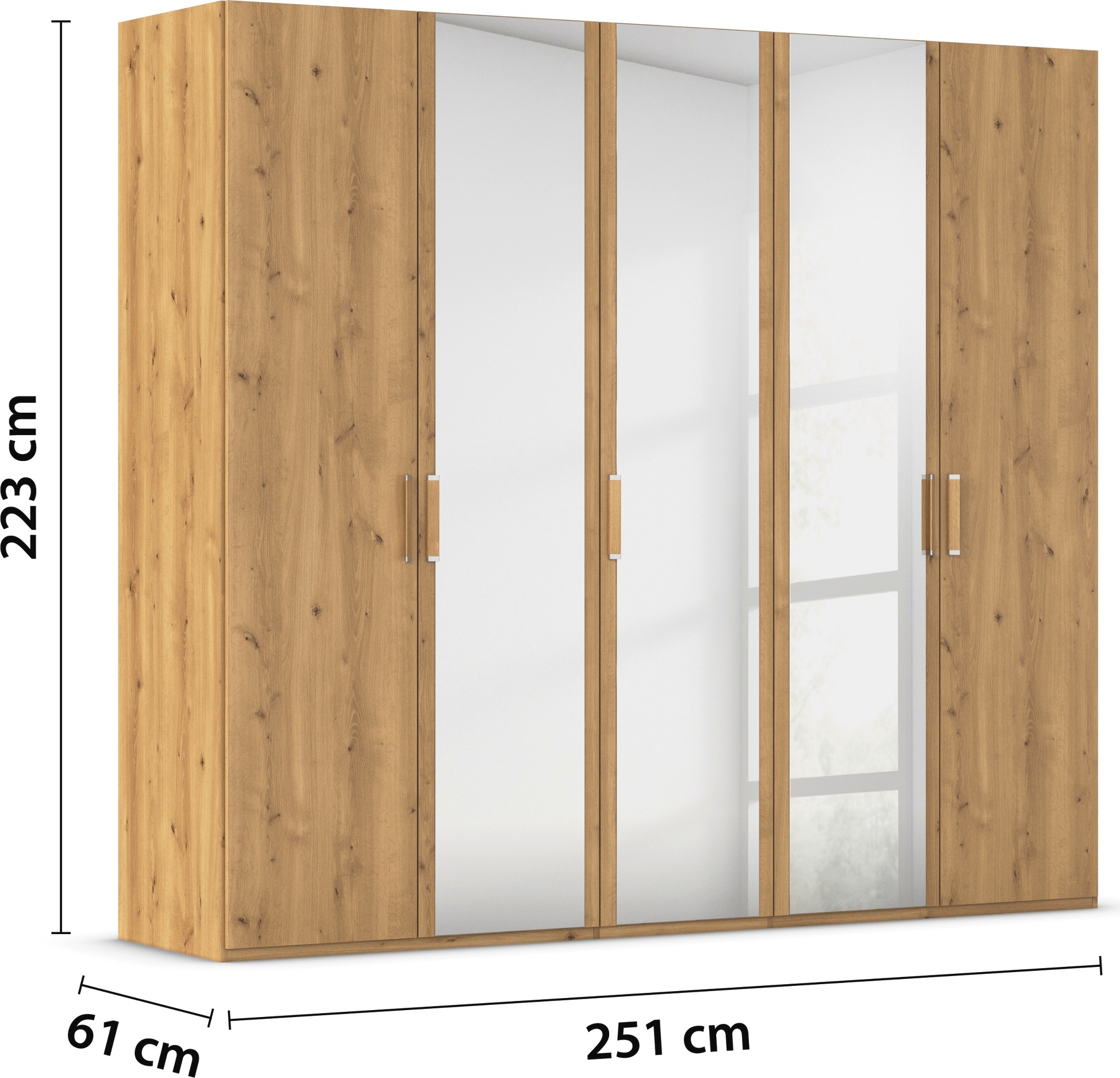 rauch Drehtürenschrank »Kleiderschrank Schrank Garderobe Schlafzimmerschrank EVELYN«, (in 2 Höhen 197 oder 210 cm erhältlich), in elegantem Stil, viel Stauraum 3 Breiten und 2 Höhen MADE IN GERMANY