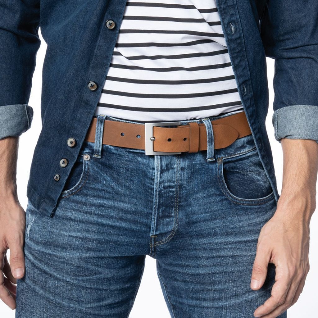 BERND GÖTZ Ledergürtel "Ledergürtel mit markanter Rechteckschließe aus Rind günstig online kaufen