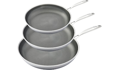 Pfannen-Set, Edelstahl, (Set, 3 tlg., 1x Bratpfanne Ø 20 cm, 1x Bratpfanne Ø 24 cm, 1x...