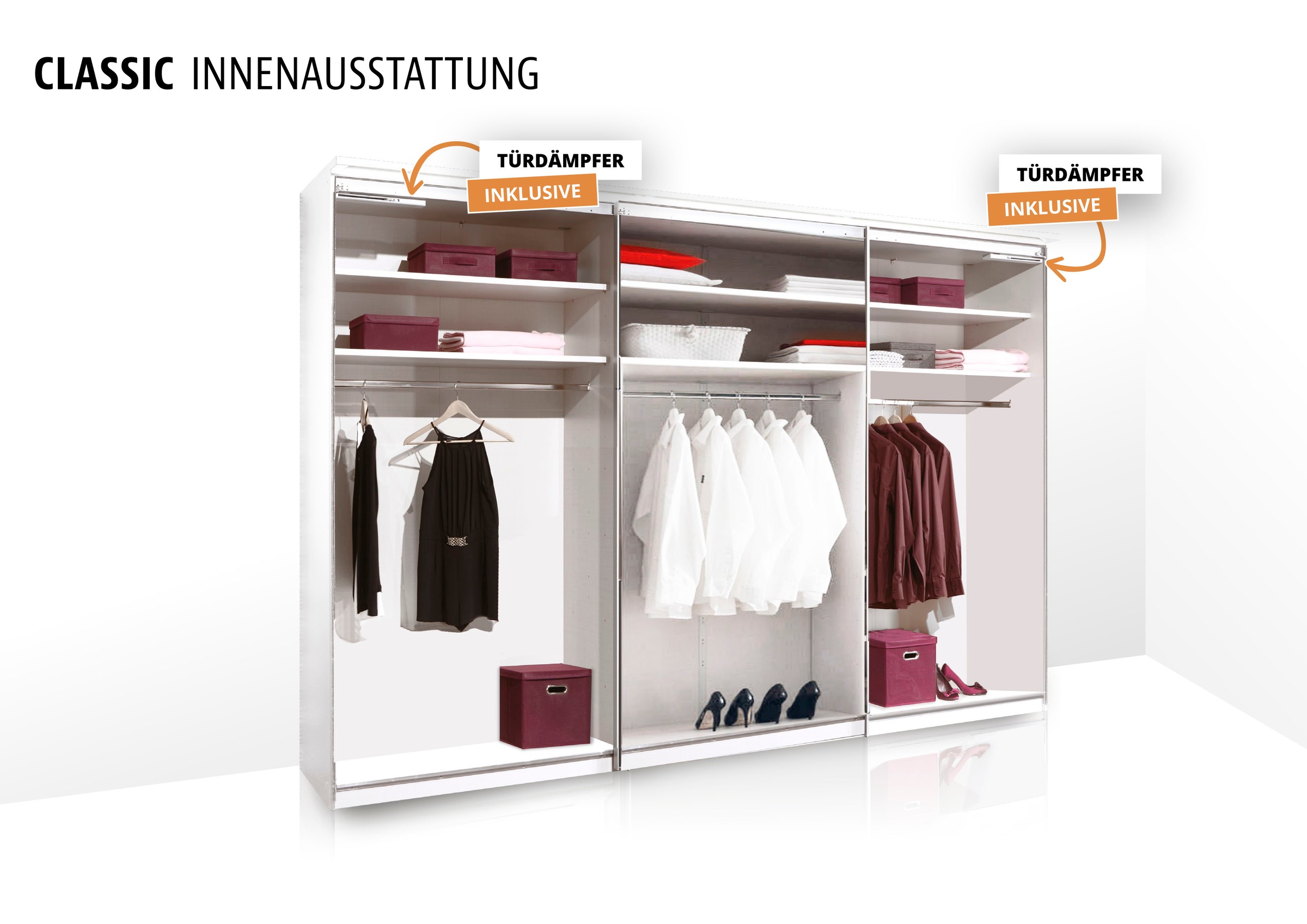 STAUD Schwebetürenschrank »Sonate Como, Made in Germany«, Mit vier verschiedenen Ausstattungsvarianten