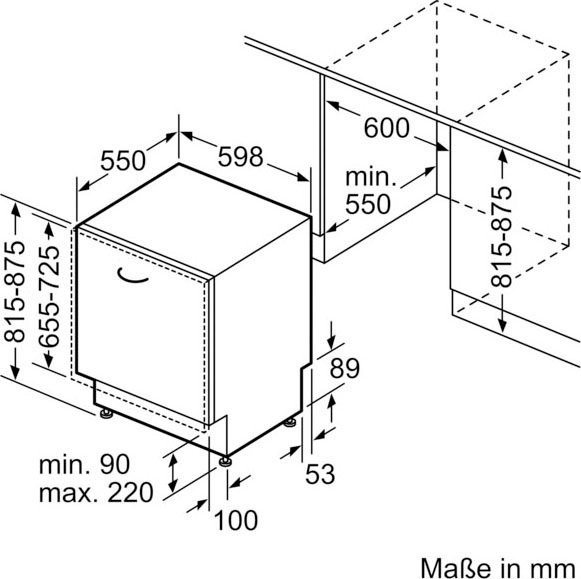 NEFF vollintegrierbarer Geschirrspüler »S153ITX00E«, N 30, S153ITX00E, 12 Maßgedecke, Info Light: projizierter Punkt während des Betriebs