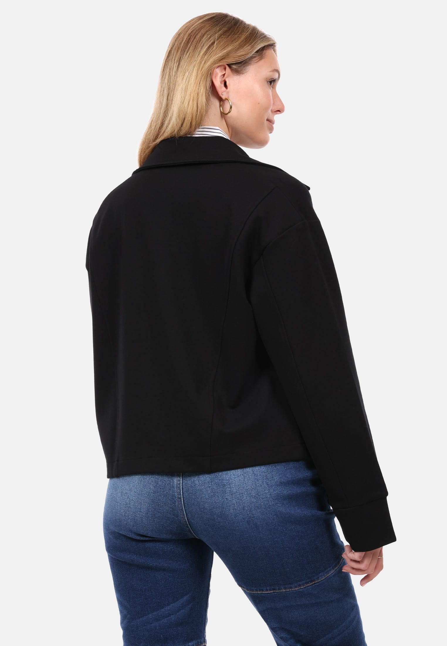 Blouson SURI FREY "Blouson SFY Freyday", Damen, Gr. L, schwarz (schwarz 100), Obermaterial: 75% Viskose CV. 20% Polyamid PA. 5% Elasthan EL., Westen Blouson 3