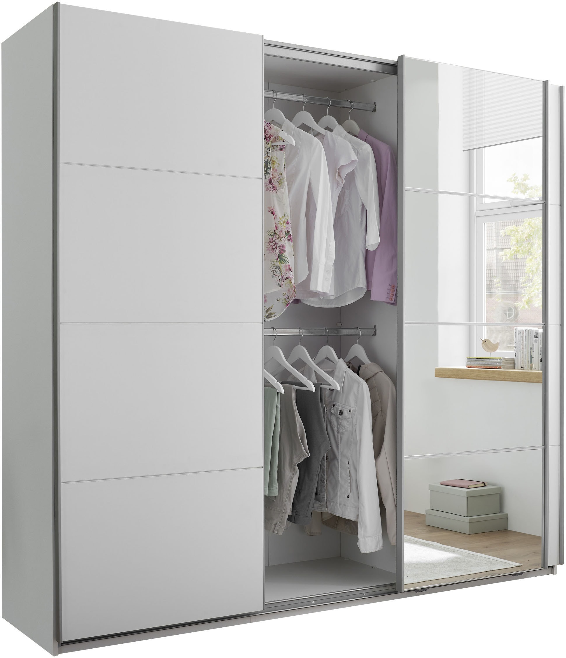 Schlafkontor Schwebetürenschrank »Carano Kleiderschrank, Schiebetürenschrank mit Spiegeltür«