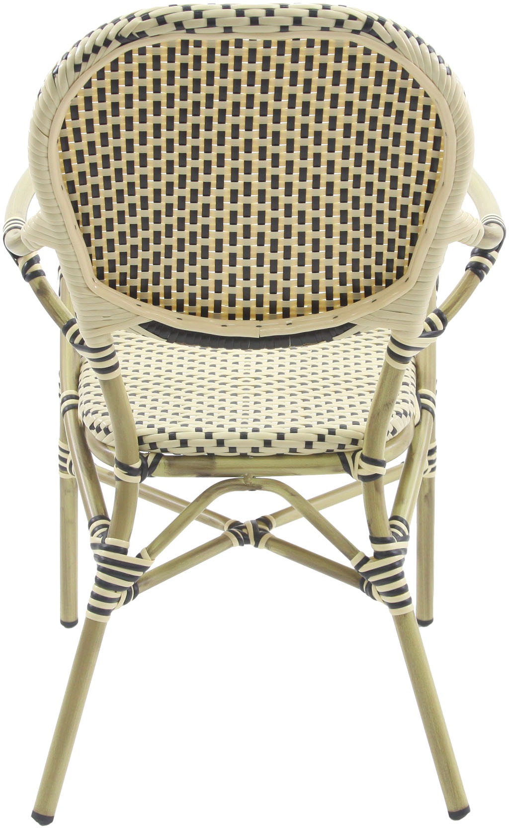 Thumbnail - Essentials Bistrostuhl "Tango" () 1 Stk.Rattan – Bambus, weiß/schwarz