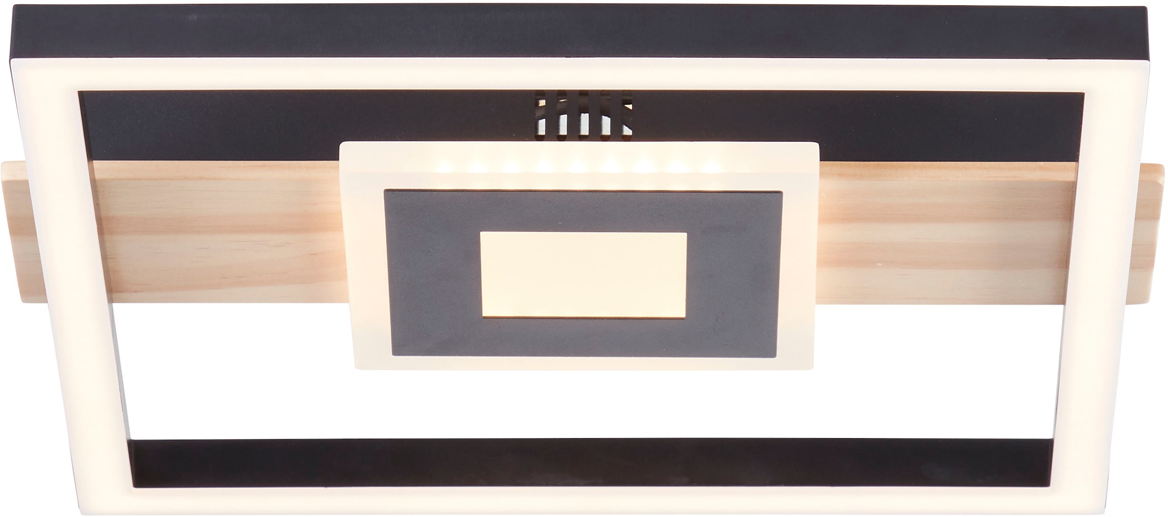 my home LED Deckenleuchte »Lysann«, 30 x 28 cm, 24 W, 2600 lm, 3000 K, Holz/ Metall, braun/schwarz | BAUR
