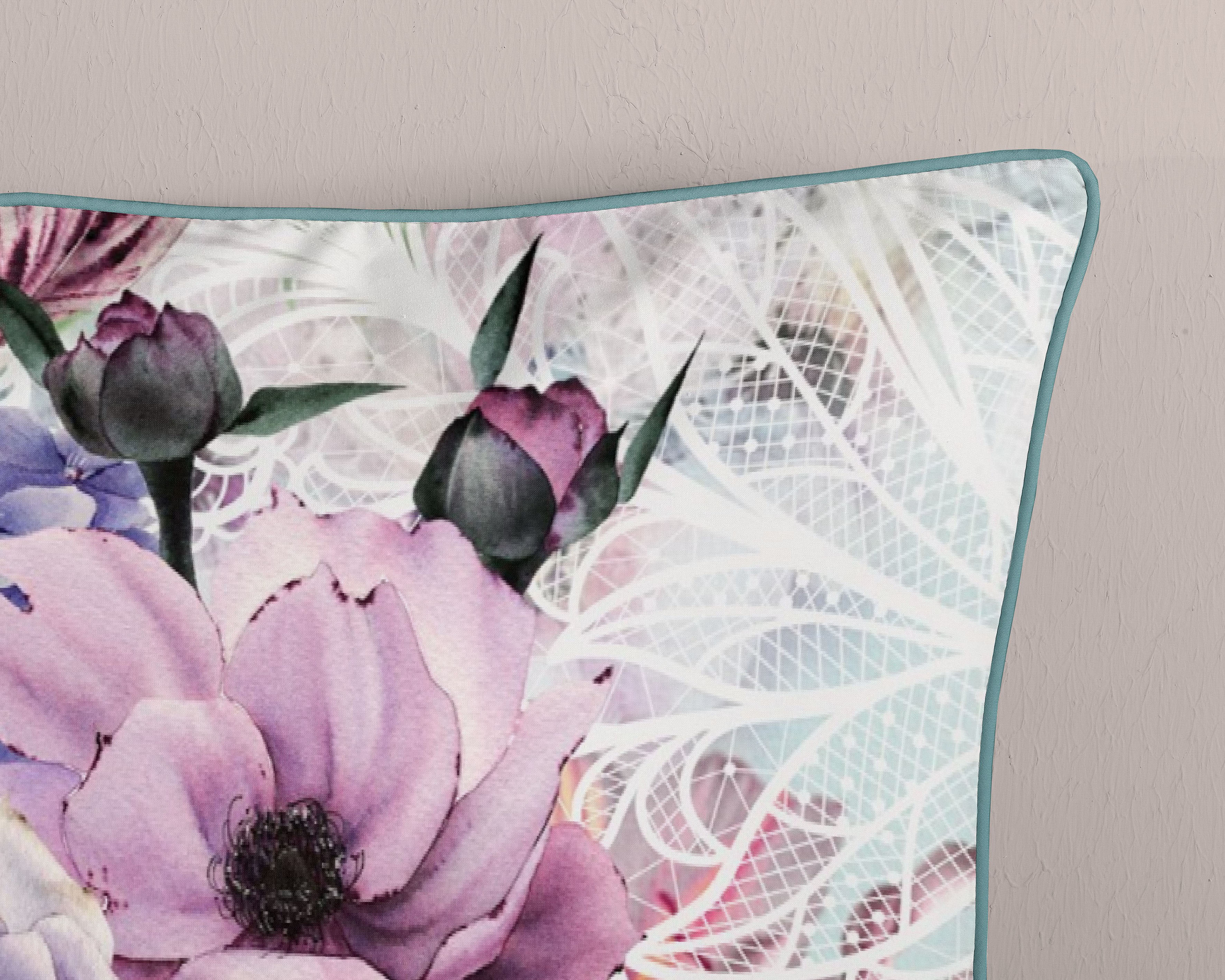 Thumbnail - Descanso Wendebettwäsche "Anamin" 2 Stk. Baumwolle, Satin, 135x200, Biese, Reißverschluss, Wende, Blumen