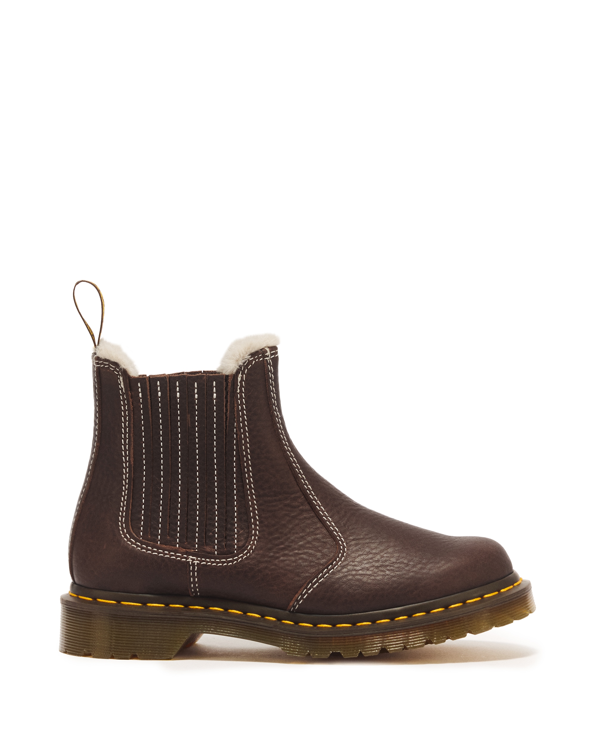 DR. MARTENS Winterboots »2976 Leonore II«  Blockabsatz, Stiefelette, Schlupfboots mit Fellimitat am Schaftrand
