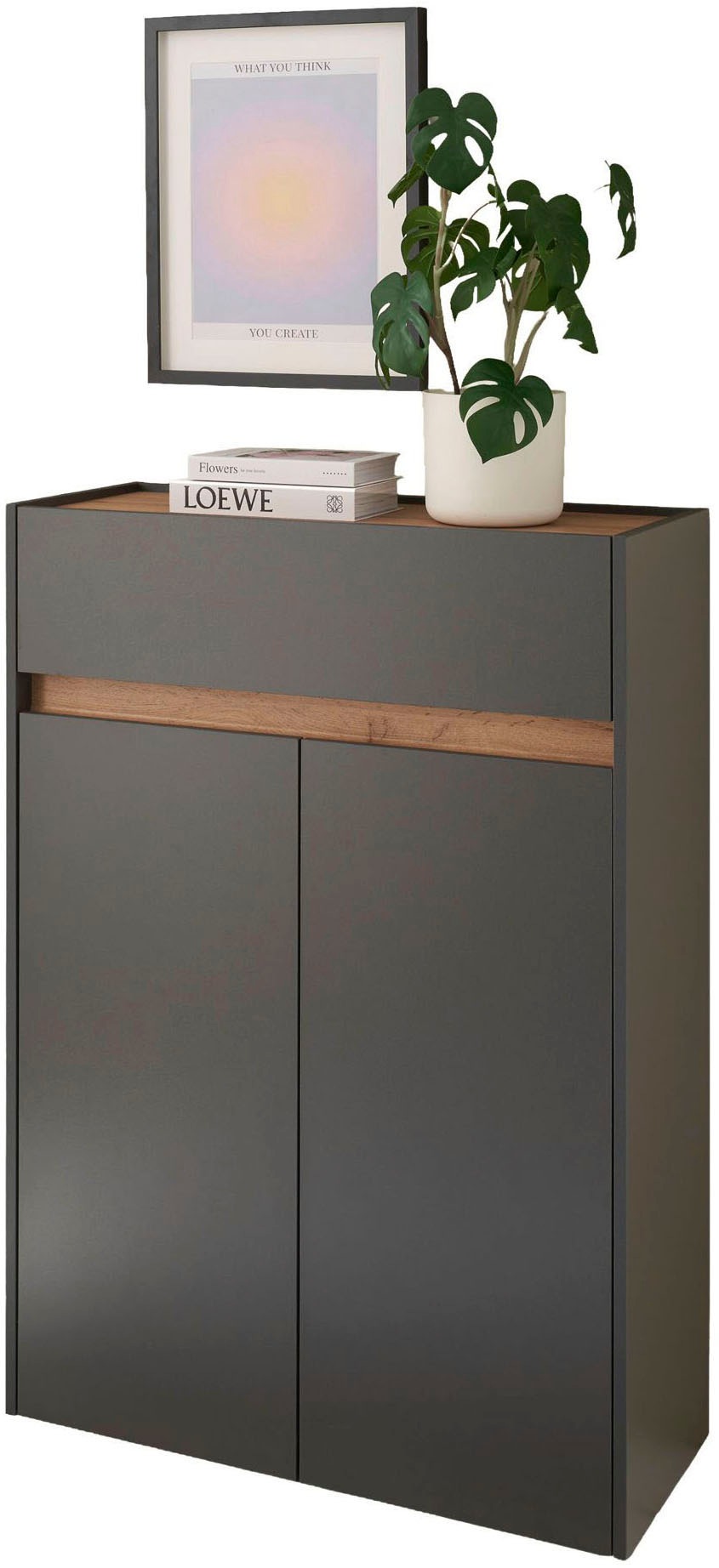INOSIGN Schuhschrank »City/Giron, modernes Schuhregal, Schrank für 16 Schuhe, Schuhkommode«, eine Schublade und vier Schuhfächer, viel Stauraum, 93 cm breit
