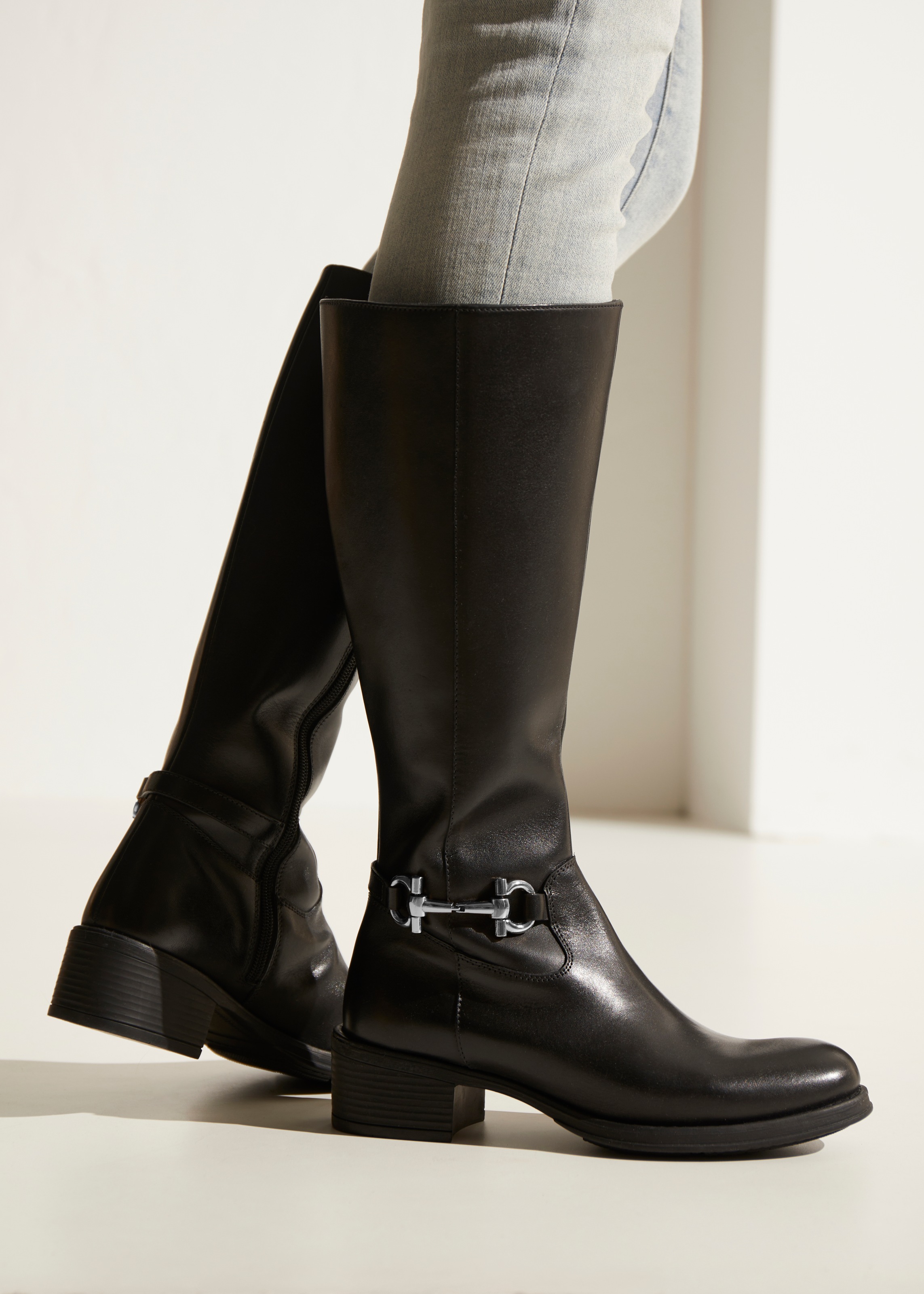 LASCANA Stiefel "Stiefelette" aus Leder mit Langschaft günstig online kaufen