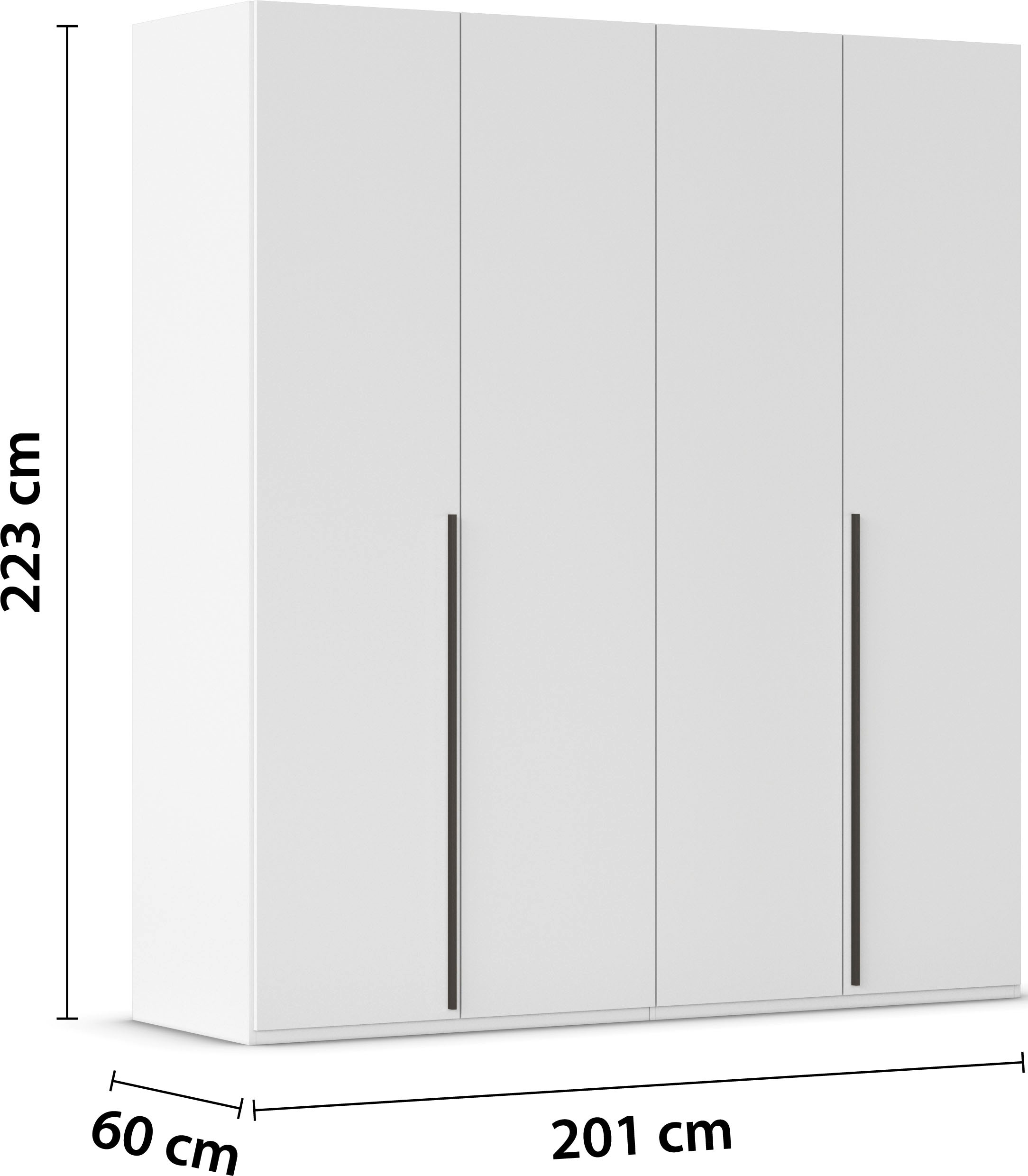 rauch Drehtürenschrank »Kleiderschrank Schrank Garderobe Wäscheschrank BESTSELLER MONTCLAR« 3 Ausstattungen BASIC/CLASSIC/PREMIUM, Breiten 201/251/301/350/400 cm,  Front in Glas/Hochglanz/Dekor/Grauspiegel in 5 Breiten MADE IN GERMANY