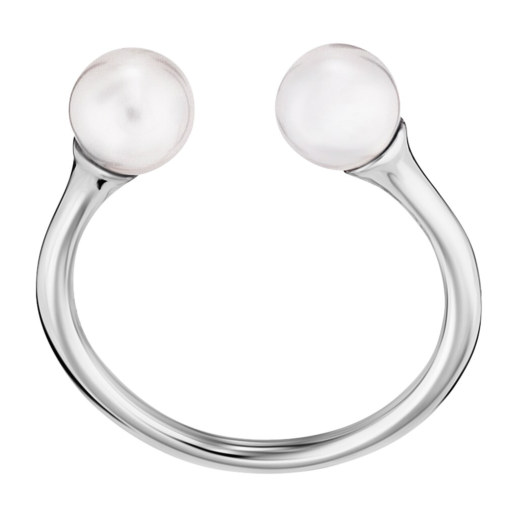 CAÏ Fingerring »925/- Sterling Silber rhodiniert Perlen«