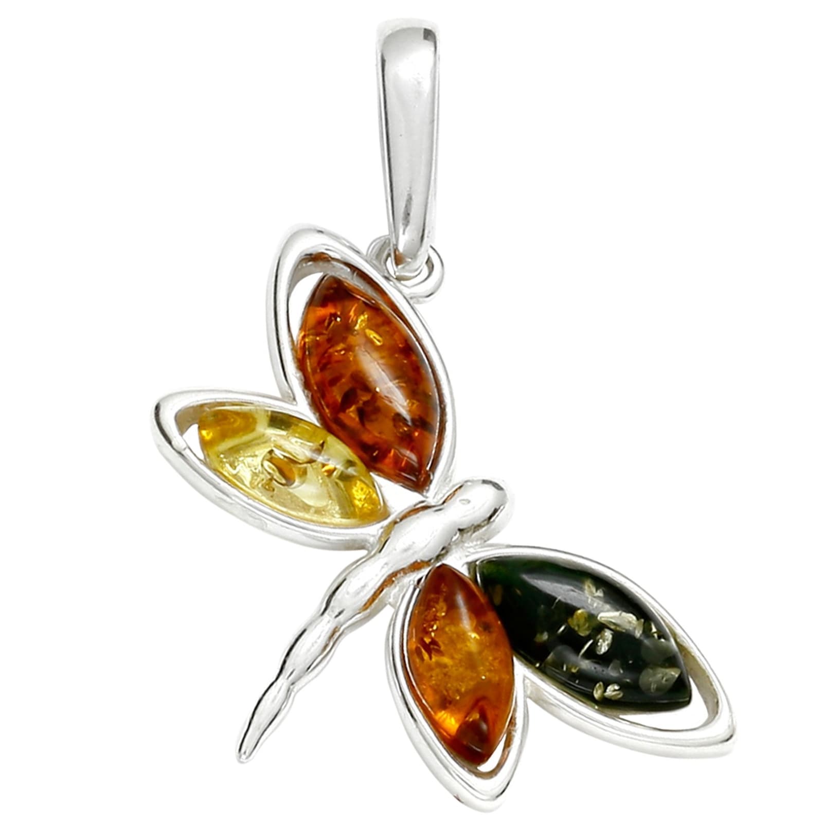 "Kettenanhänger OSTSEE-SCHMUCK ""Ostsee-Schmuck Anhänger Schmetterling Anhänger Schmetterling"", weiß, Schmuckanhänger, Damen, 34 x 22mm, Silber 925