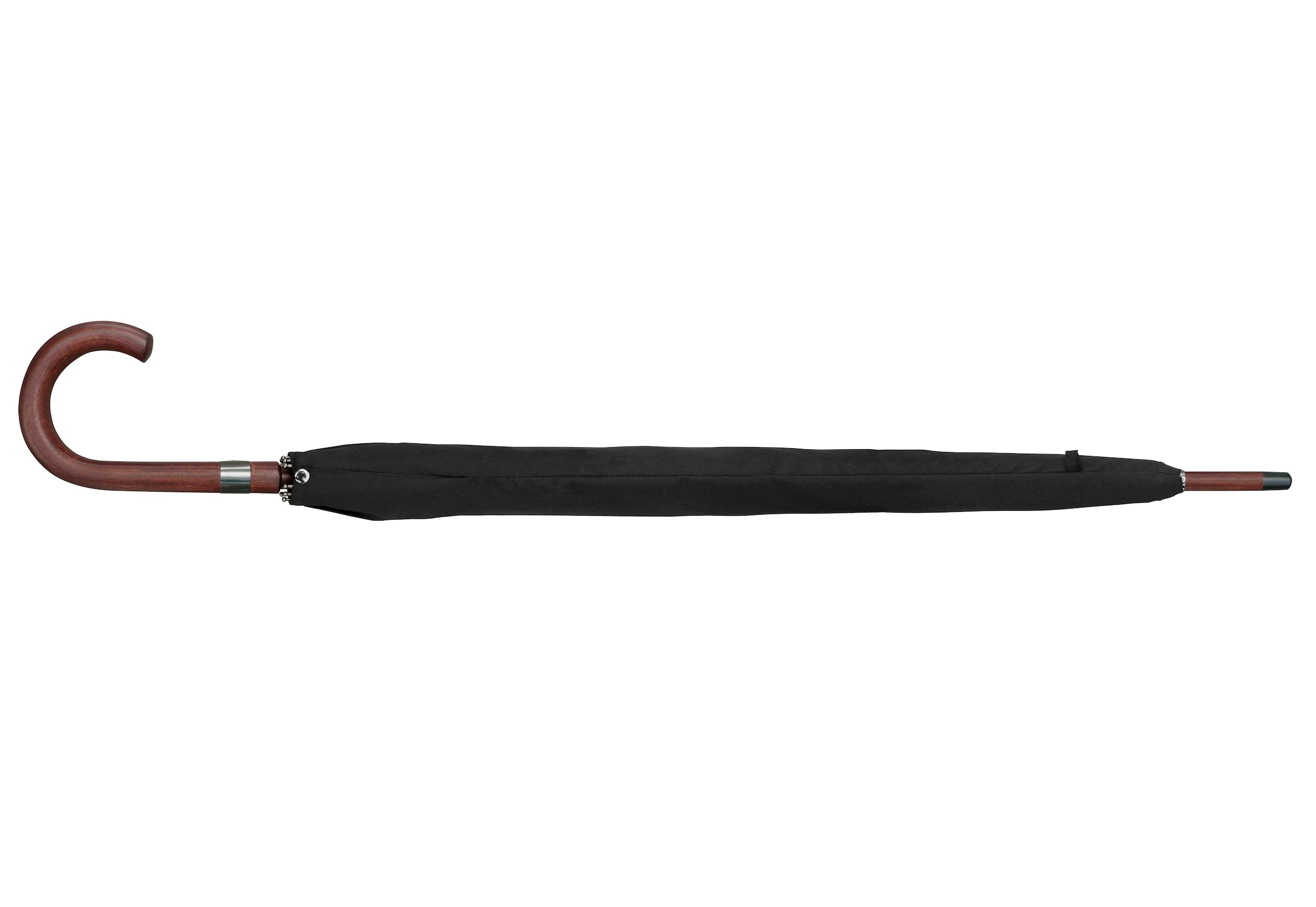 EuroSCHIRM® Stockregenschirm »W1U3, schwarz«, Stockregenschirm für Herren, Stock und Griff aus Holz
