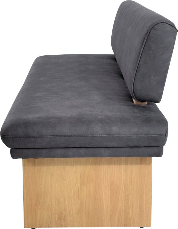 Polsterbank K+W KOMFORT & WOHNEN "Longbeach", grau (anthrazit 88), B:224cm H:89cm T:71cm, Sitzbänke, Polsterbank, Spitzkissenoptik im Sitz, wahlweise in der Breite 204cm oder 224cm 3
