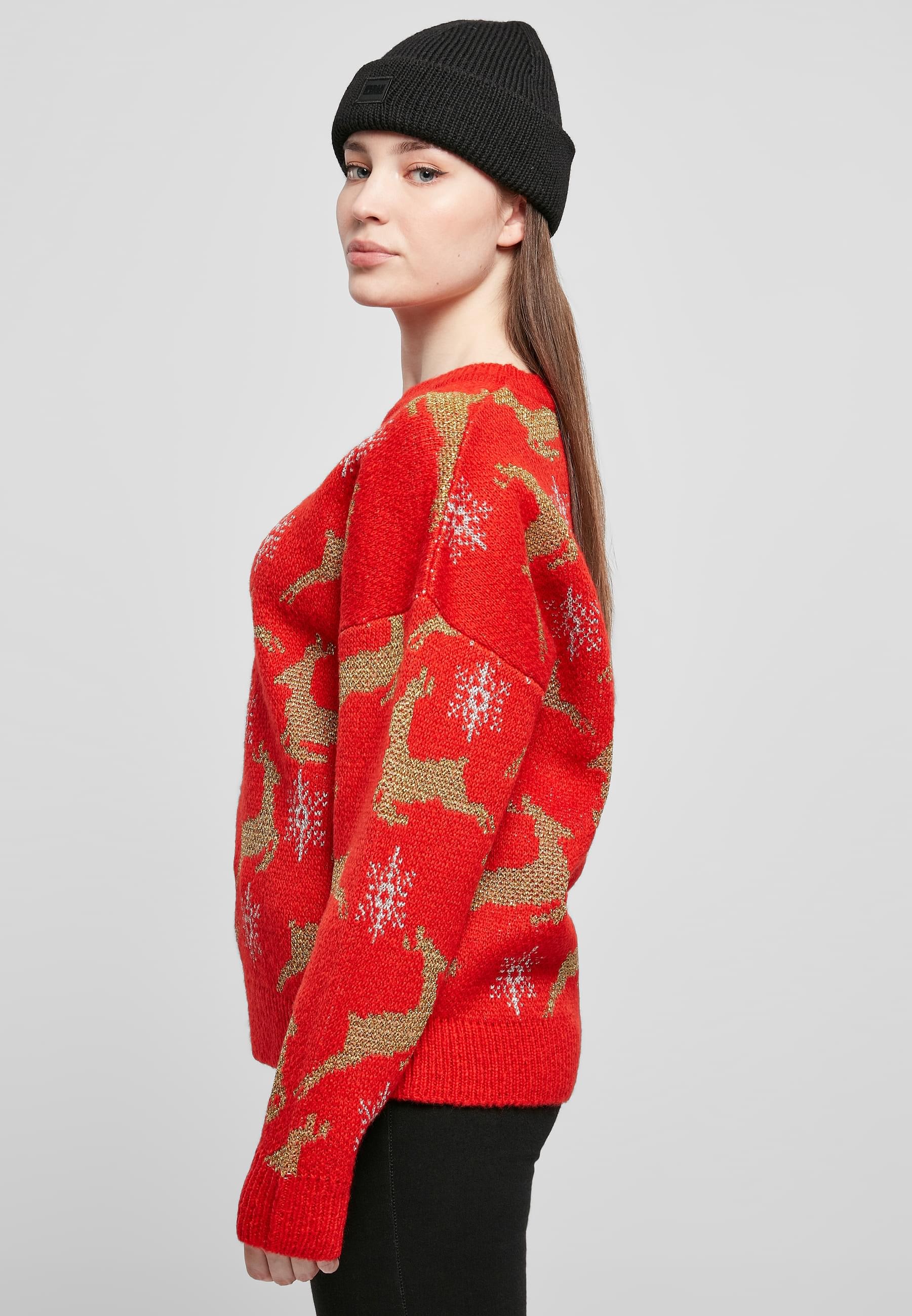URBAN CLASSICS Rundhalspullover »Urban Classics Damen Ladies Oversized Christmas Sweater«, (1 tlg.)