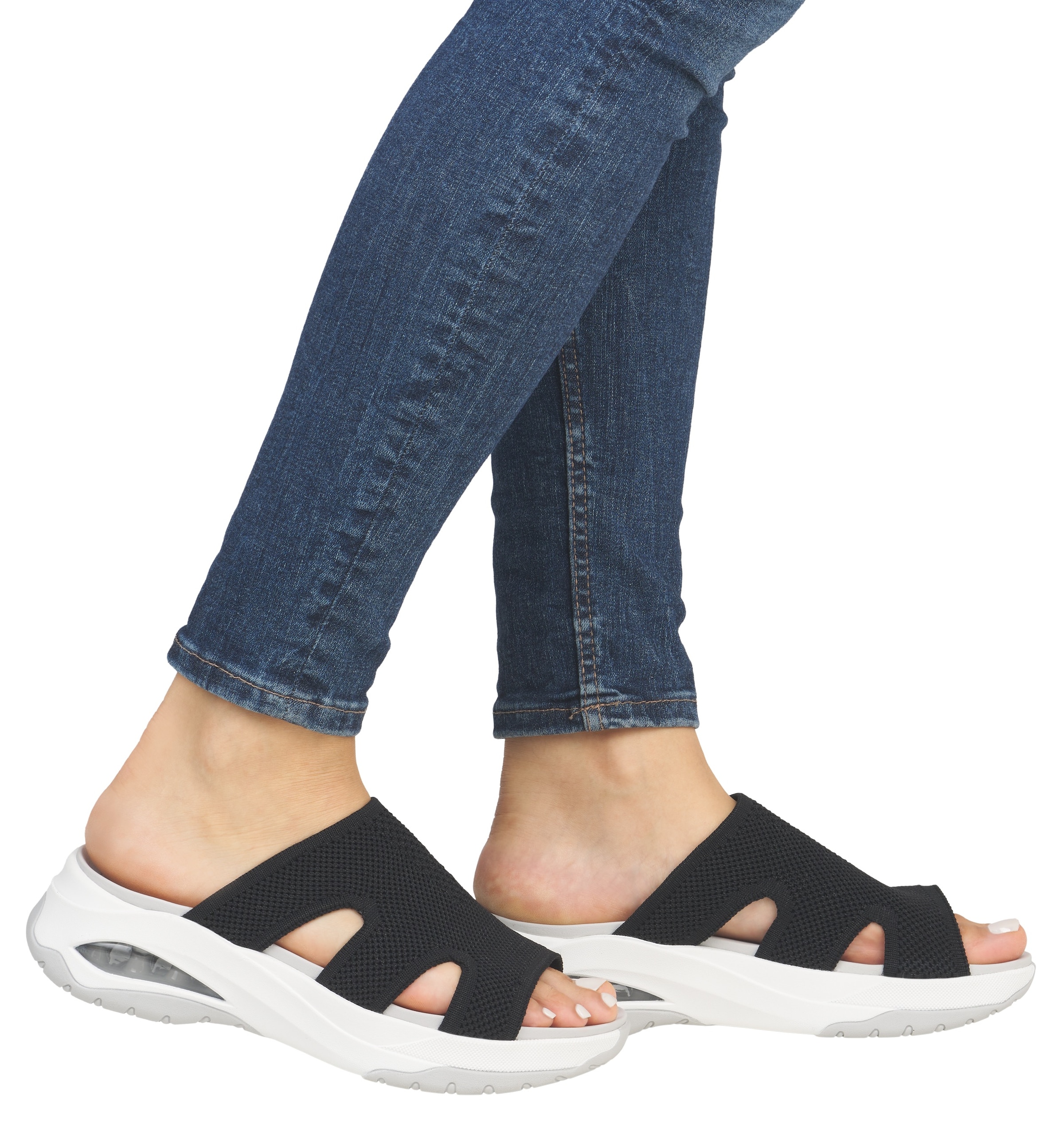 RIEKER Sport Pantolette »vegan«, Sommerschuh, Hausschuh, Keilabsatz, in der Maschine waschbar
