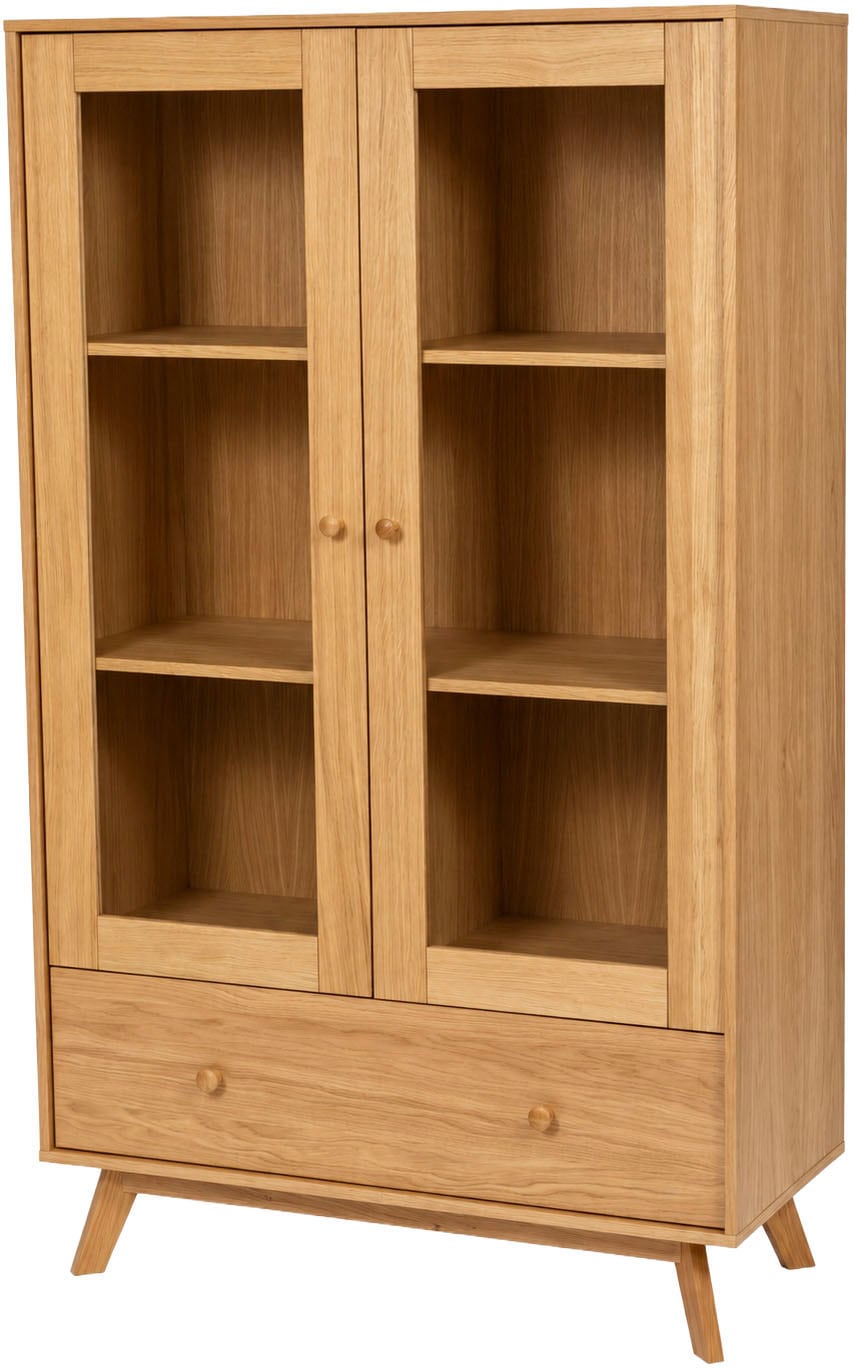 Woodman Glasvitrine »Kensal« im schlichten skandinavischen Design, Holzfurnier aus Eiche, FSC®