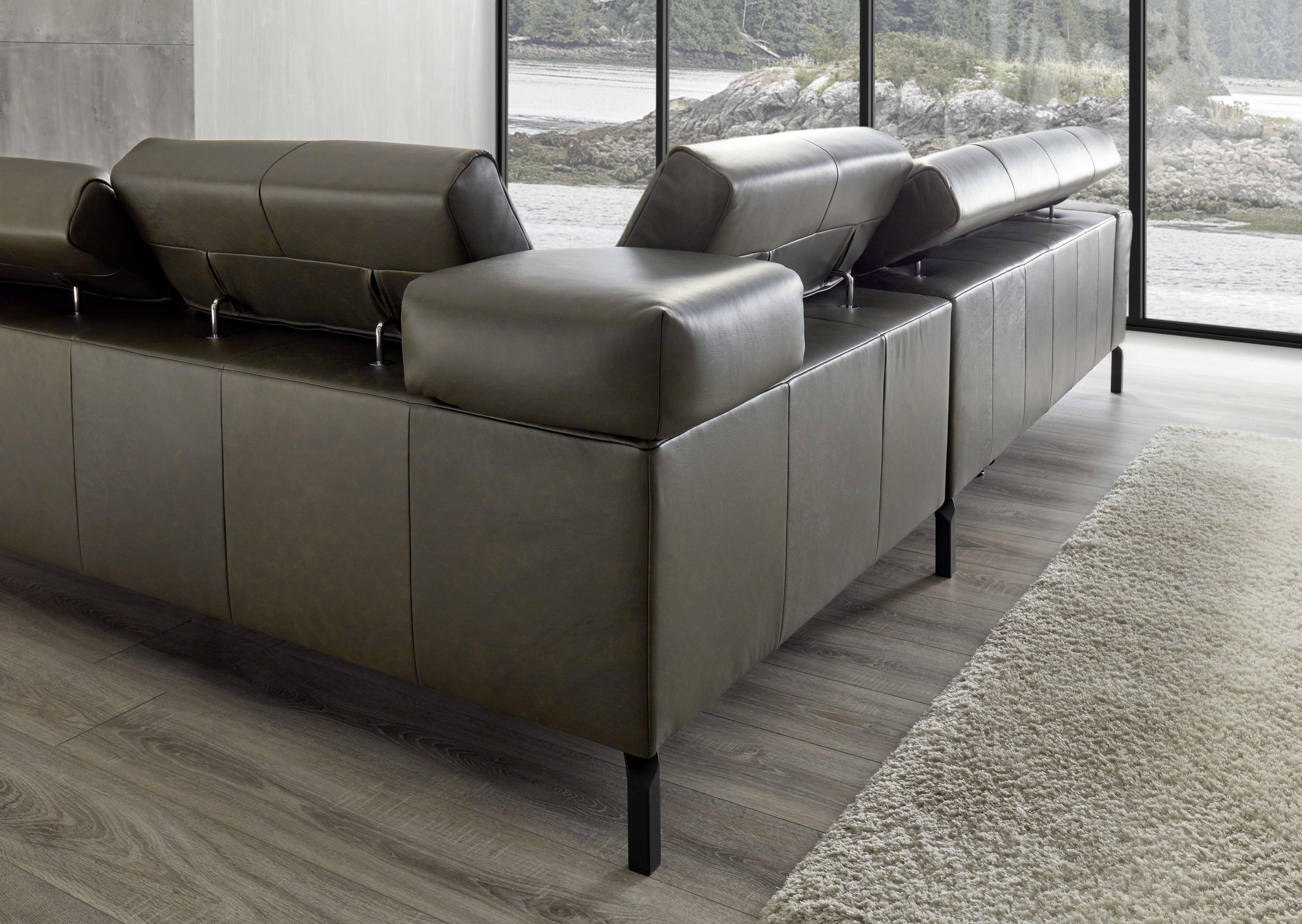 Places of Style Ecksofa »Cleveland, L-Form, incl. Kopfteilverstellung, Breite 276 cm«, wahlweise elektrischer Sitzvorzug