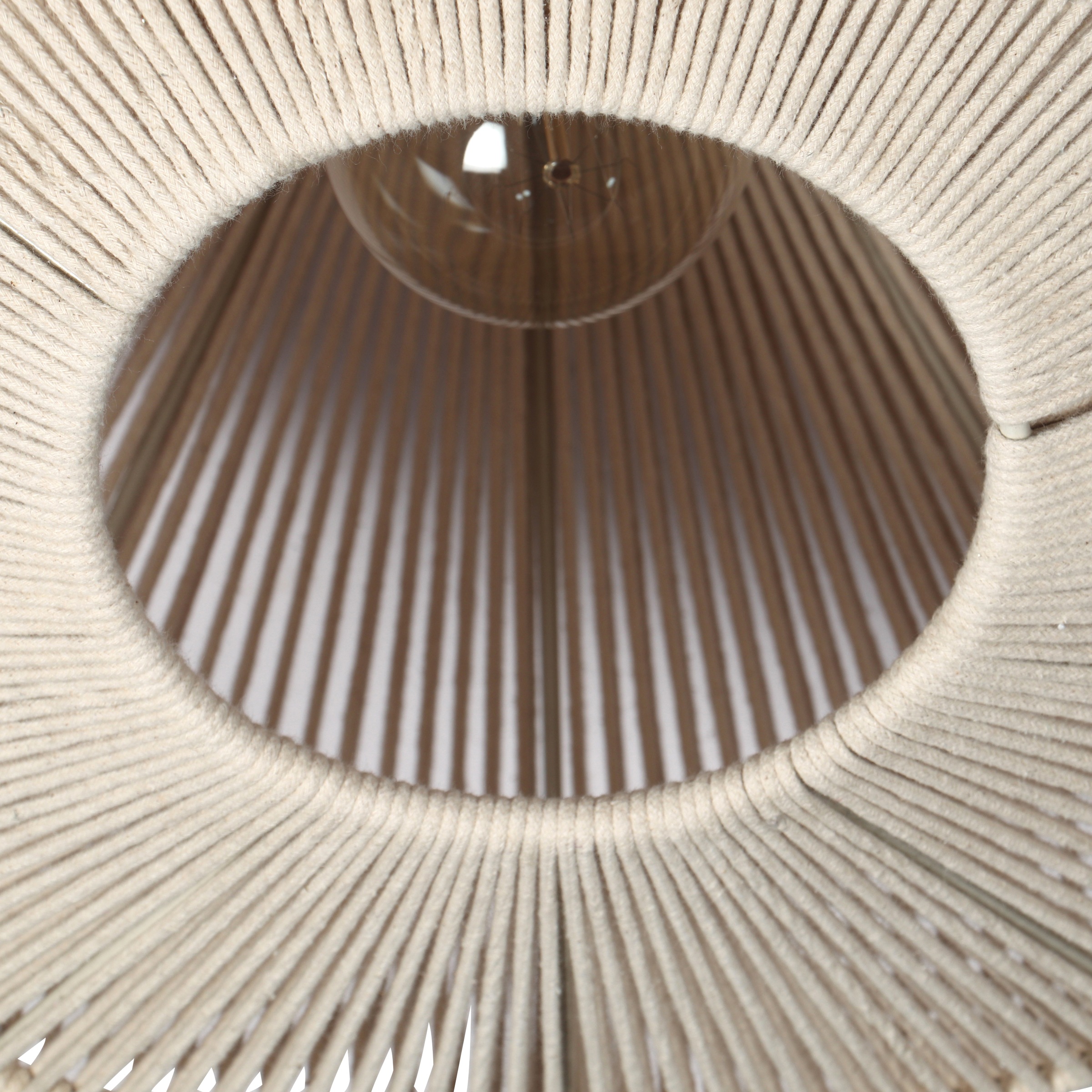 TRIO Leuchten Deckenleuchte »SVEA, Deckenlampe beige aus Baumwolle im Boho-Look Ø 46cm Höhe 31 cm« E27 1 Stk. warmweiß - kaltweiß Deckenleuchte Schlafzimmer / Wohnzimmer exkl 1x E27 max 10W
