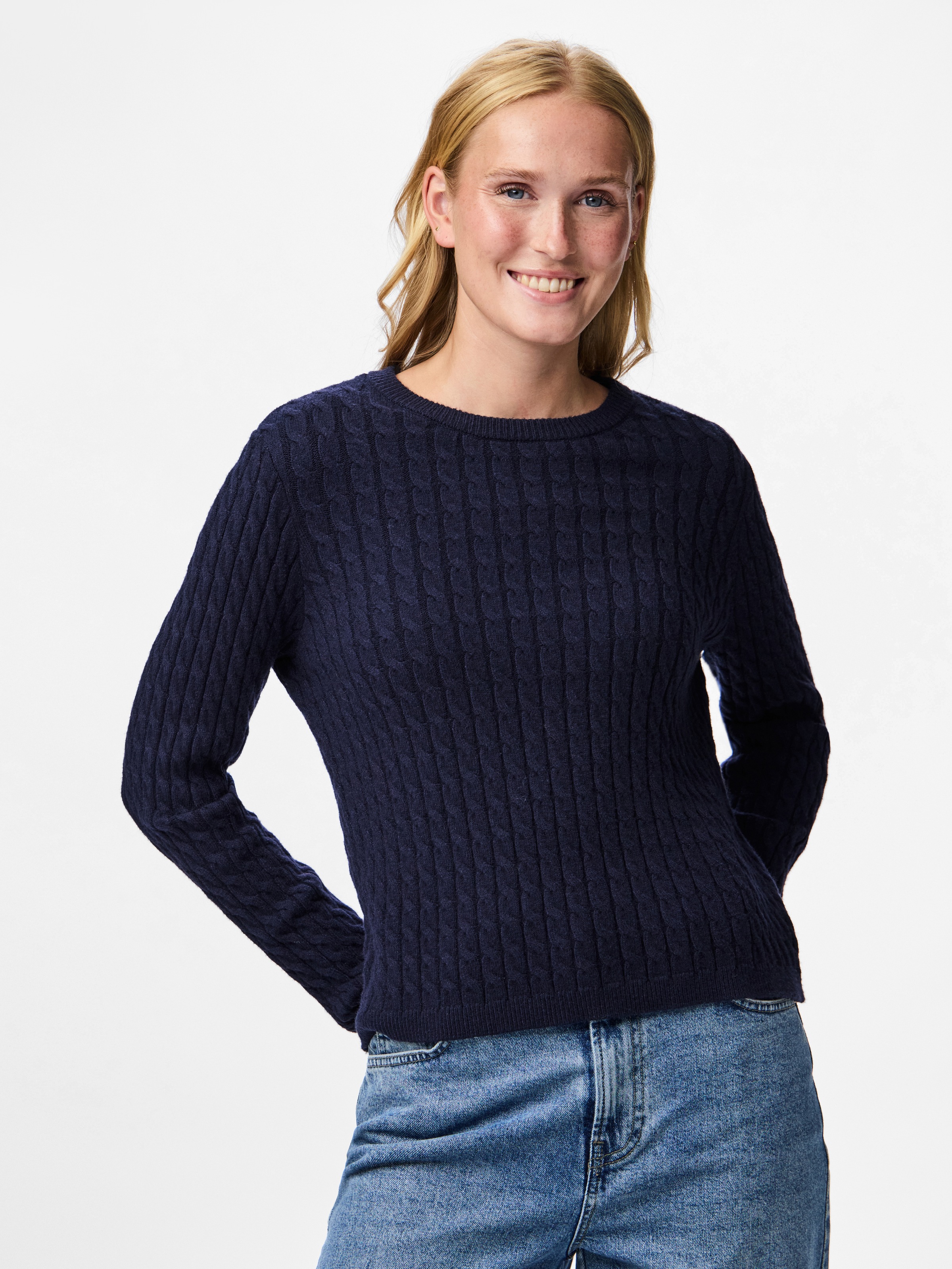 pieces Strickpullover "PCFIA LS CABLE KNIT NOOS BC" günstig online kaufen