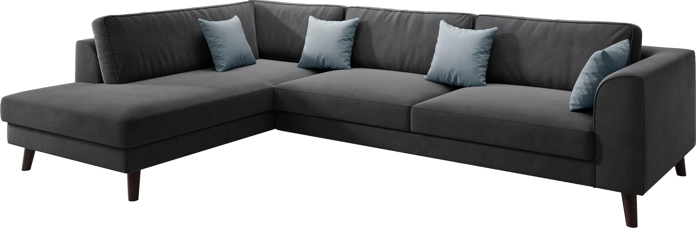 INOSIGN Ecksofa »Laurentia, L-Form«, mit 4 Zierkissen, Ottomane links oder rechts bestellbar
