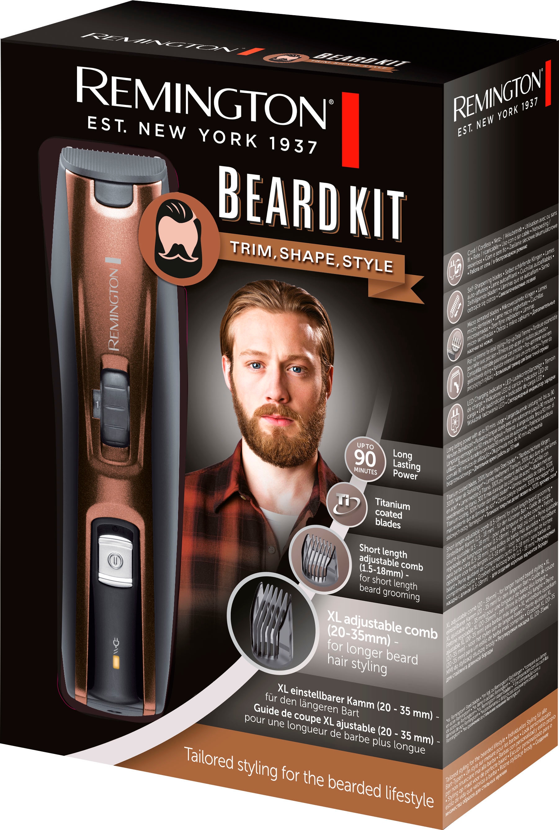 3 Gesichtshaarrasierer »Beard-Kit St. BAUR | Remington MB4046«, Aufsätze