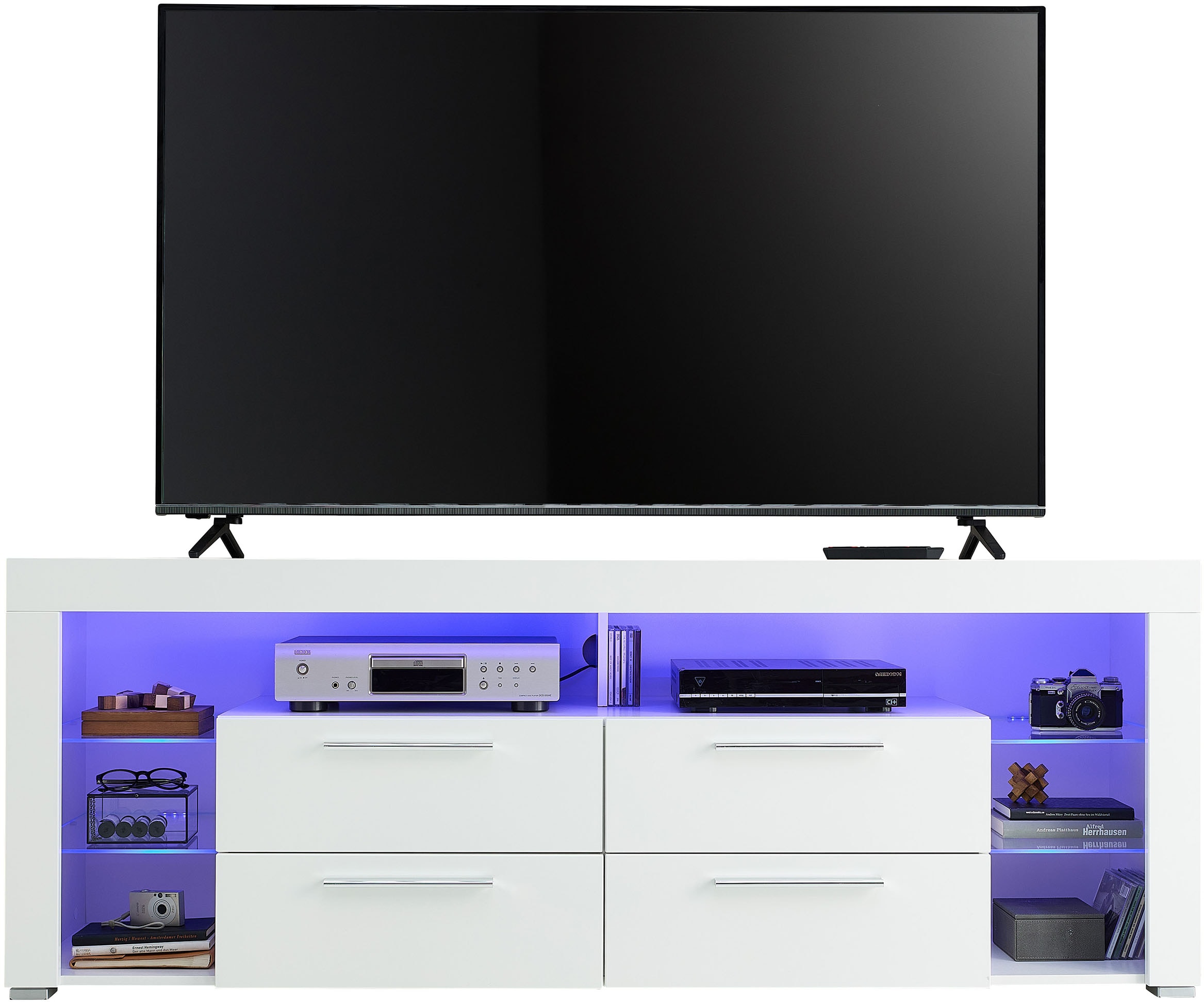 Stolkom TV-Schrank »Goal«, 4 Schubkästen, 6 offenen Fächern, Stellmaß 179/66/44 cm