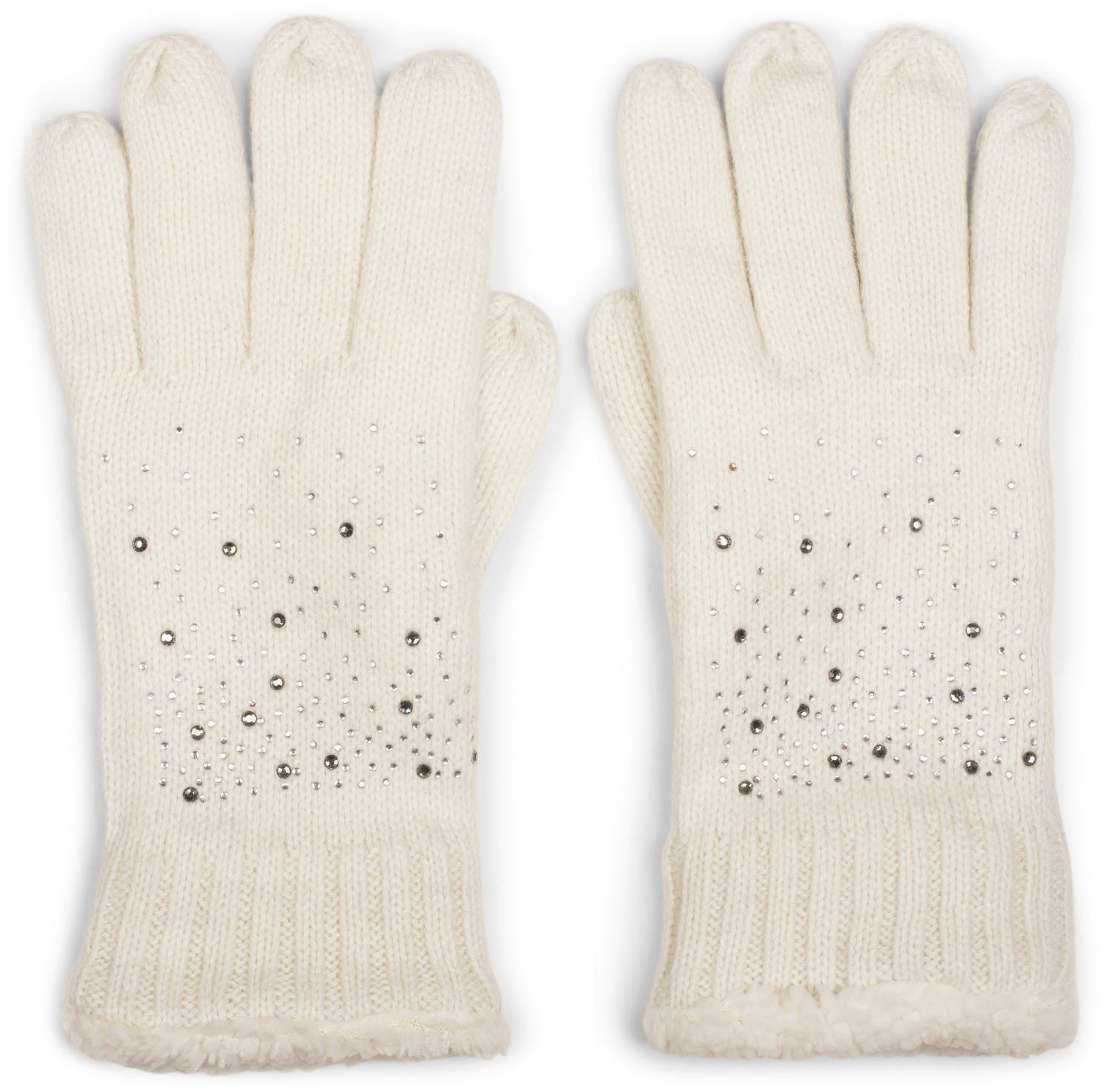 styleBREAKER Strickhandschuhe "Strickhandschuhe mit Strass und Fleece" 1 Stk.