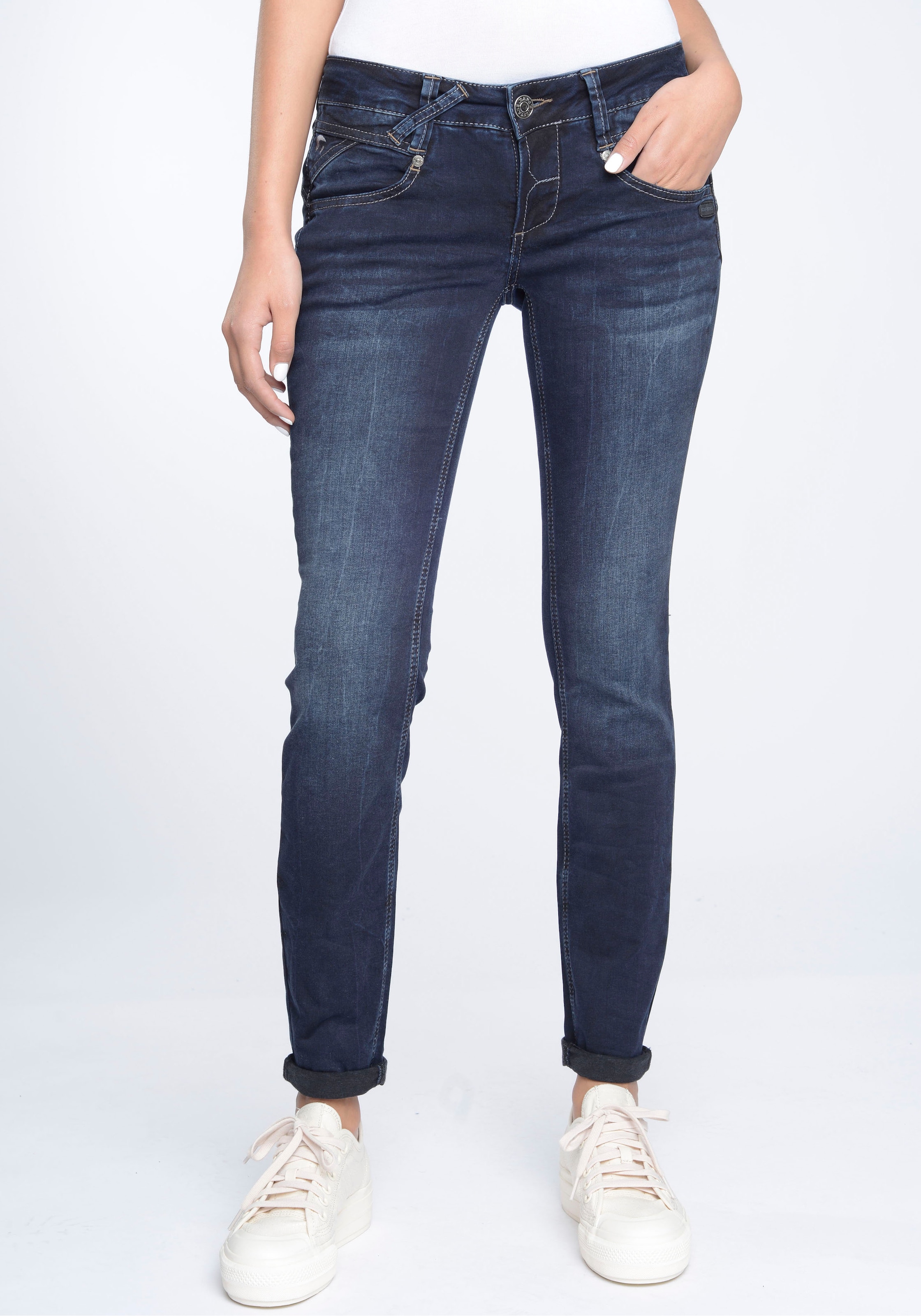 GANG Skinny-fit-Jeans "94NENA", in authenischer Used-Waschung