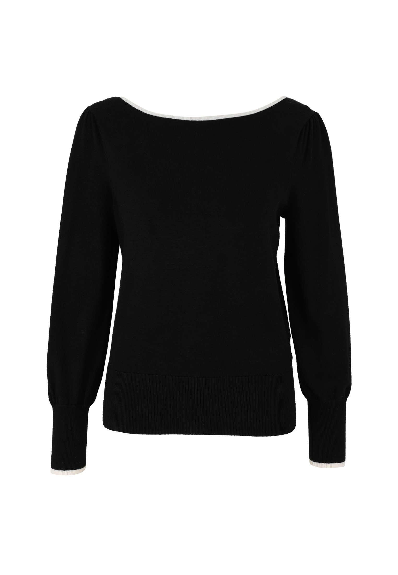 Zero Strickpullover »zero Feinstrickpullover mit Kontrastpaspel«, (1 tlg.), weiteres Detail