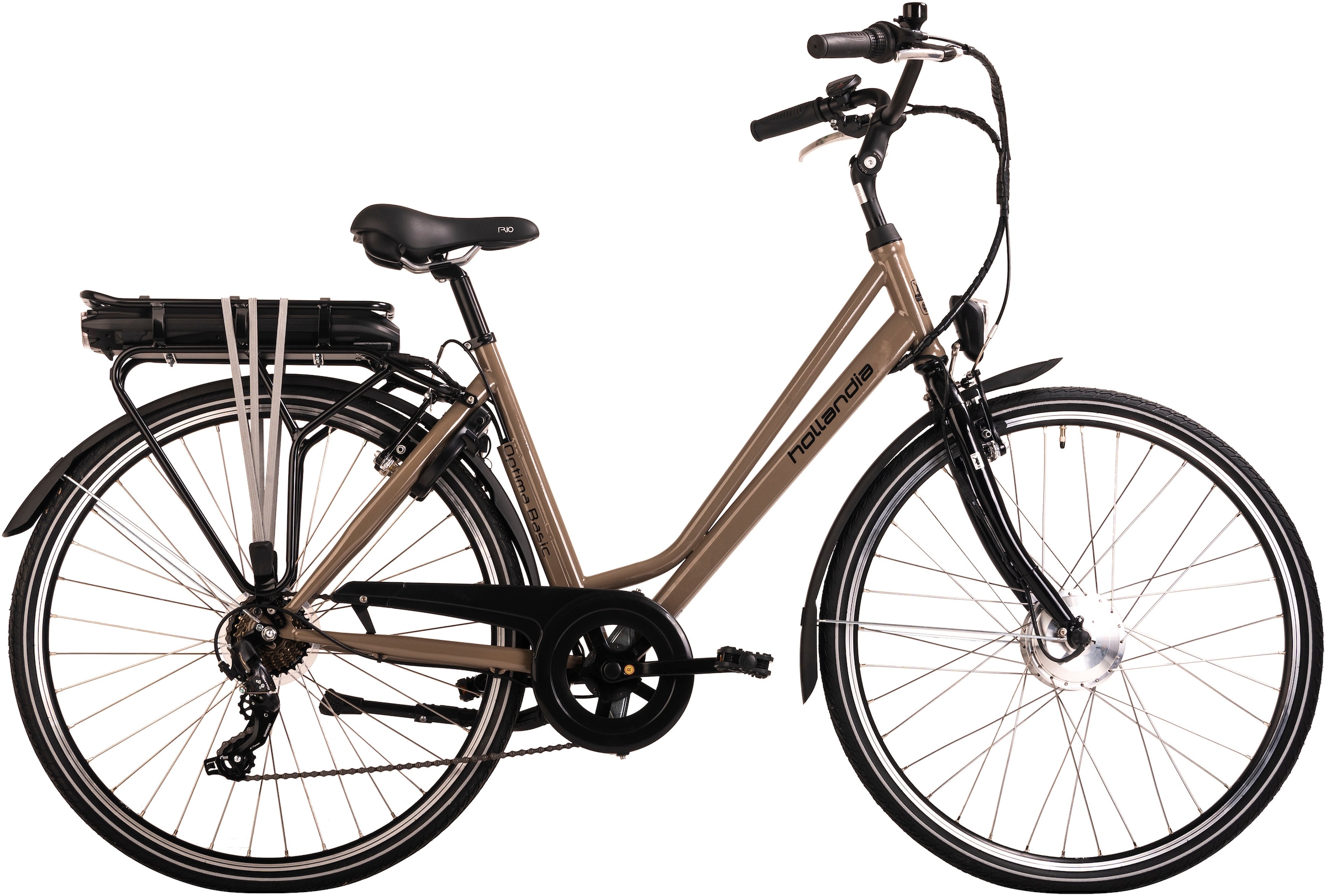 Hollandia E-Bike "Optima Basic", 7 Gang, Shimano, Tourney, Frontmotor 250 W, Pedelec, Elektrofahrrad für Damen u. Herren