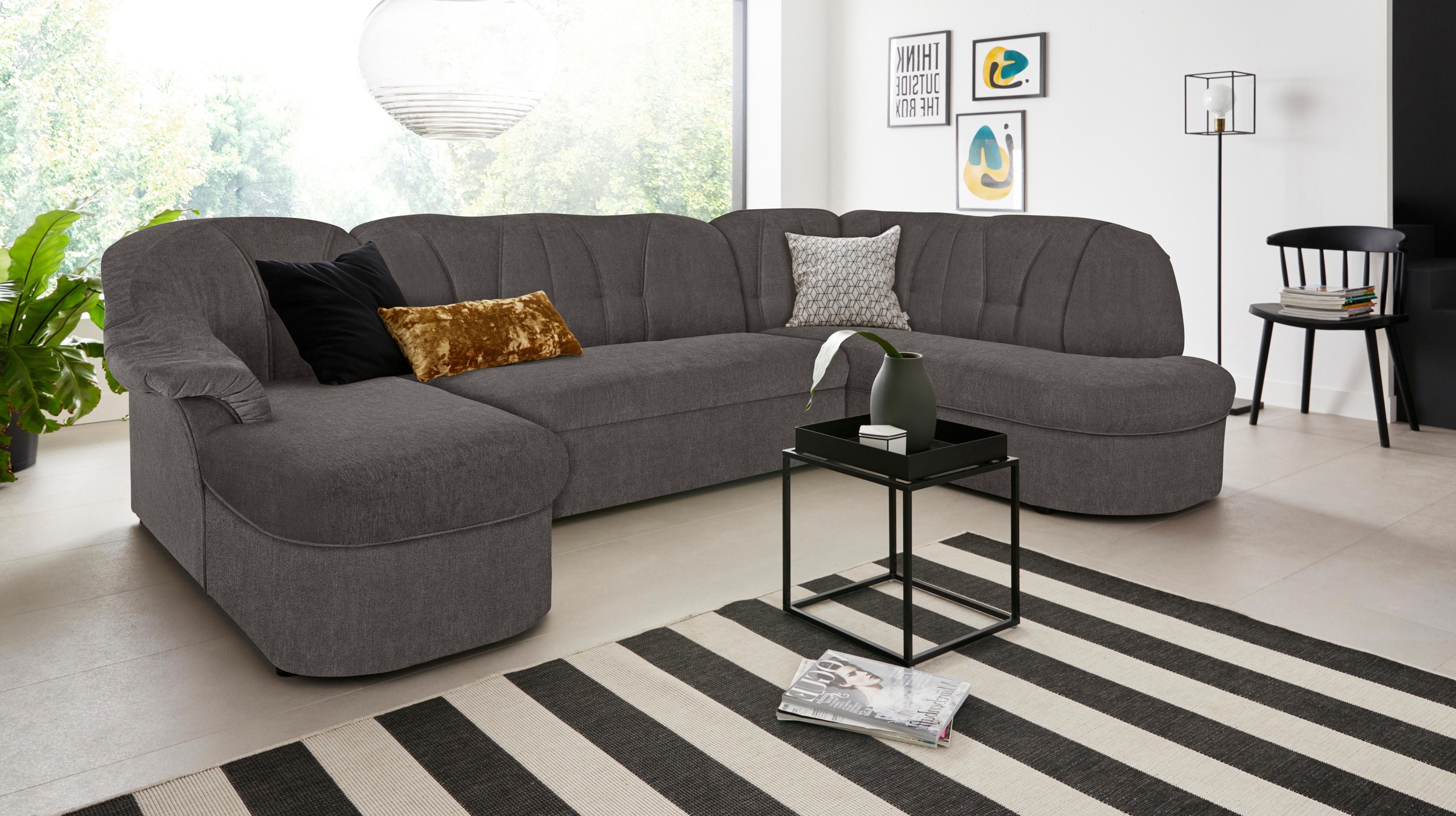 DOMO collection Wohnlandschaft "Pegnitz, zeitlos&modern, elegante Rückenste günstig online kaufen