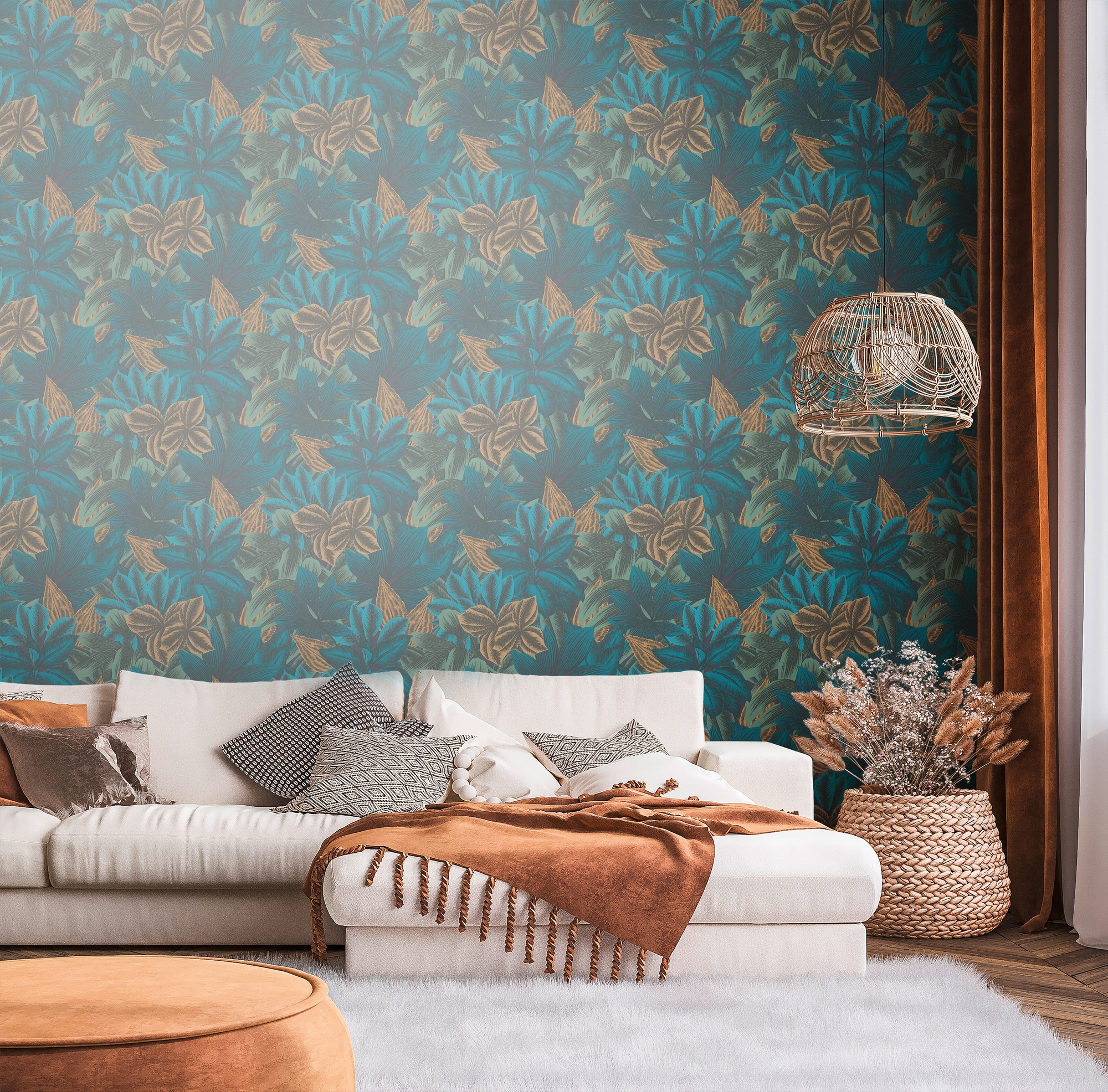 living walls Vliestapete »Metropolitan Stories. Travel Styles. Tapete Dschungel«, matt-gemustert-neutral, Dschungel-Fapete Floral Tapeten Wohnzimmer Schlafzimmer Küche Design